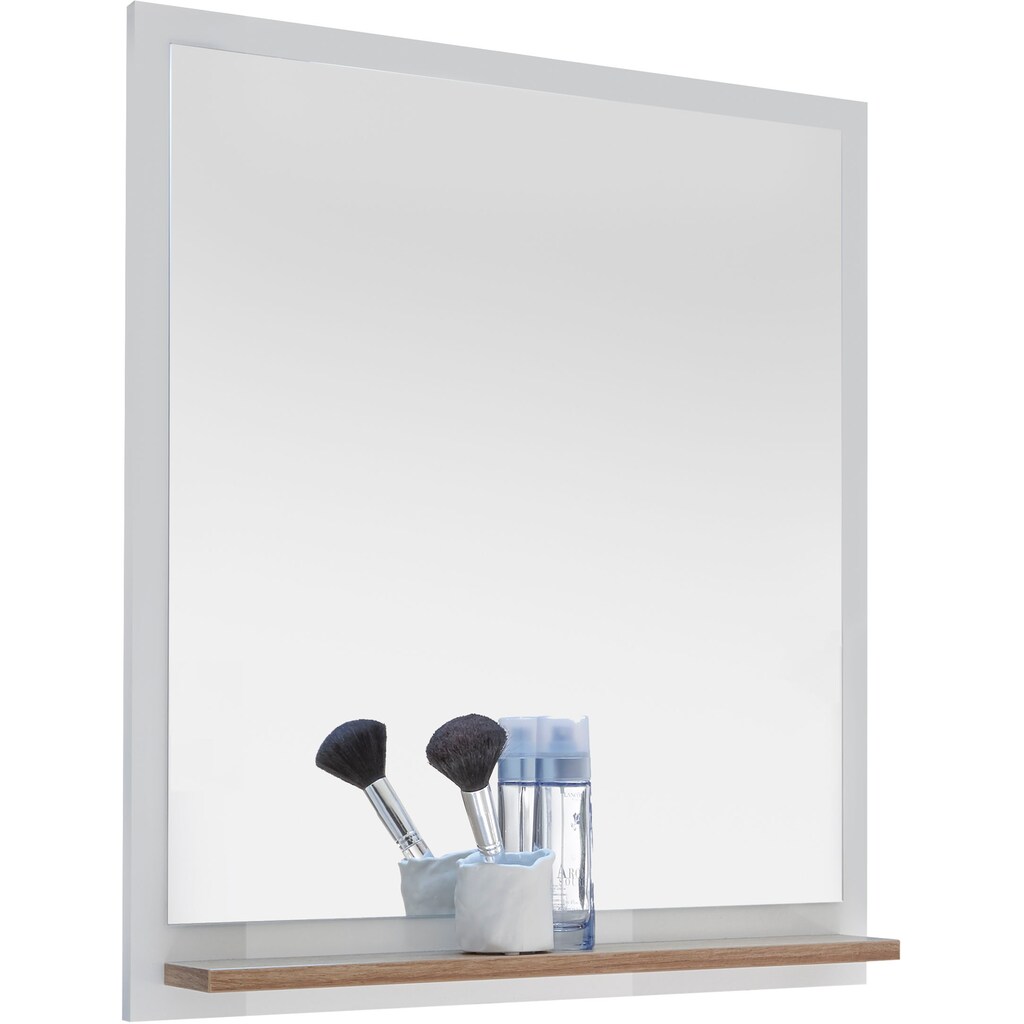 Saphir Badmöbel-Set »Quickset 2-teilig, Waschbeckenunterschrank mit LED-Spiegel«, (3 St.), Waschplatz inkl. Türdämpfer, 60,5 cm breit, 1 Tür, seitliche Ablagen