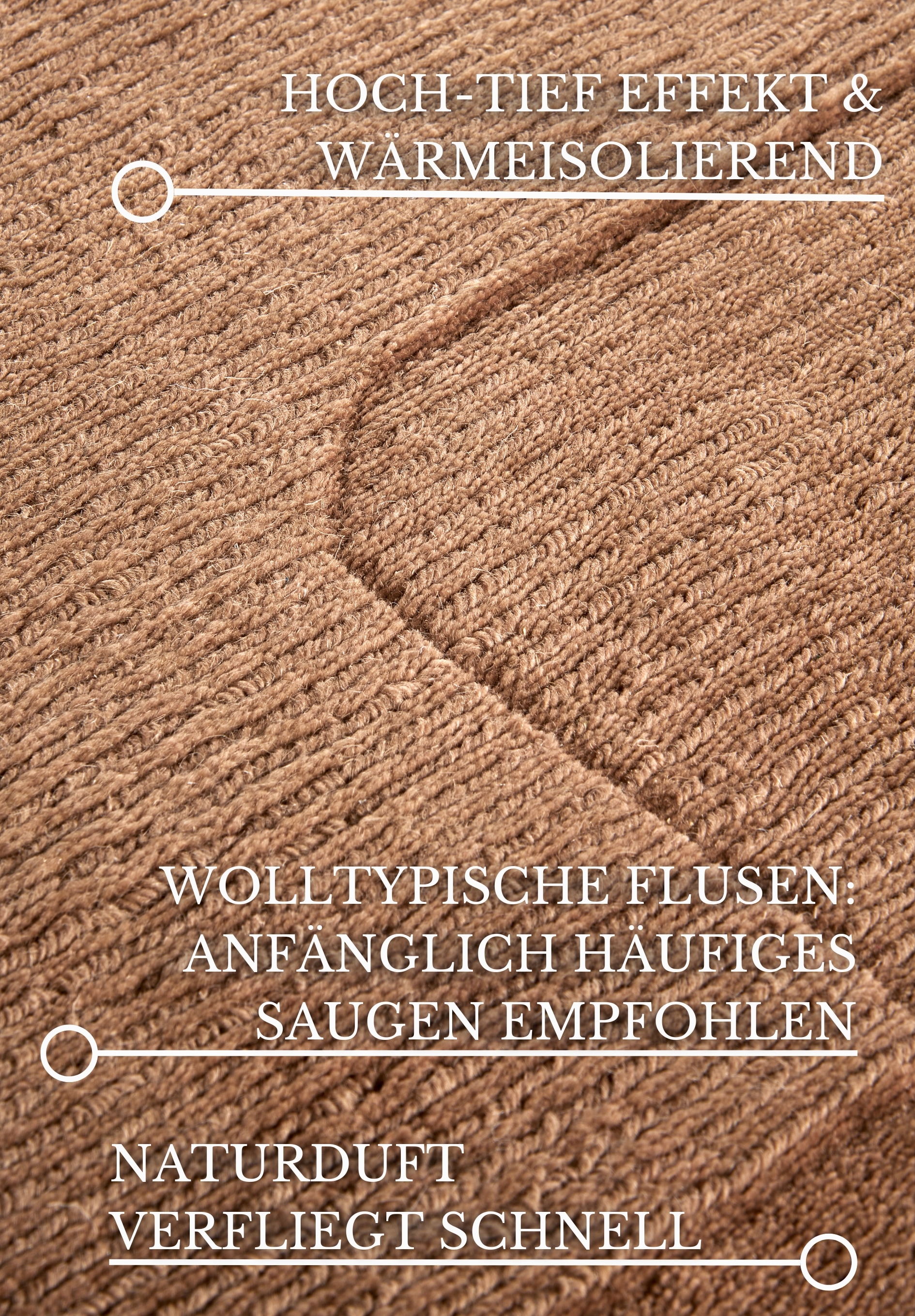 Villeroy & Boch Wollteppich »Charlotte«, rechteckig, 10 mm Höhe, Läufer, Handgewebt, Wolle, Natur, Läufer, Wohnzimmer, Geometrie