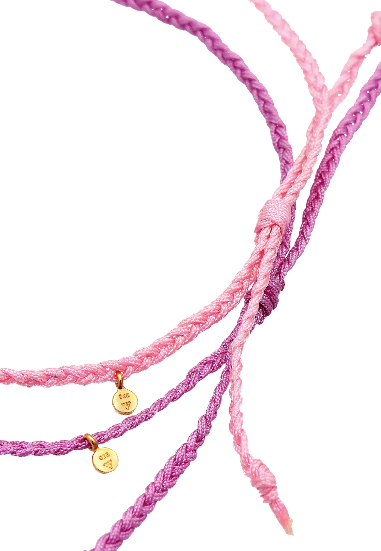 Elli Fußketten Set »Fußschmuck Nylon Bändchen Beads Set (2 tlg.) 925 Silber«