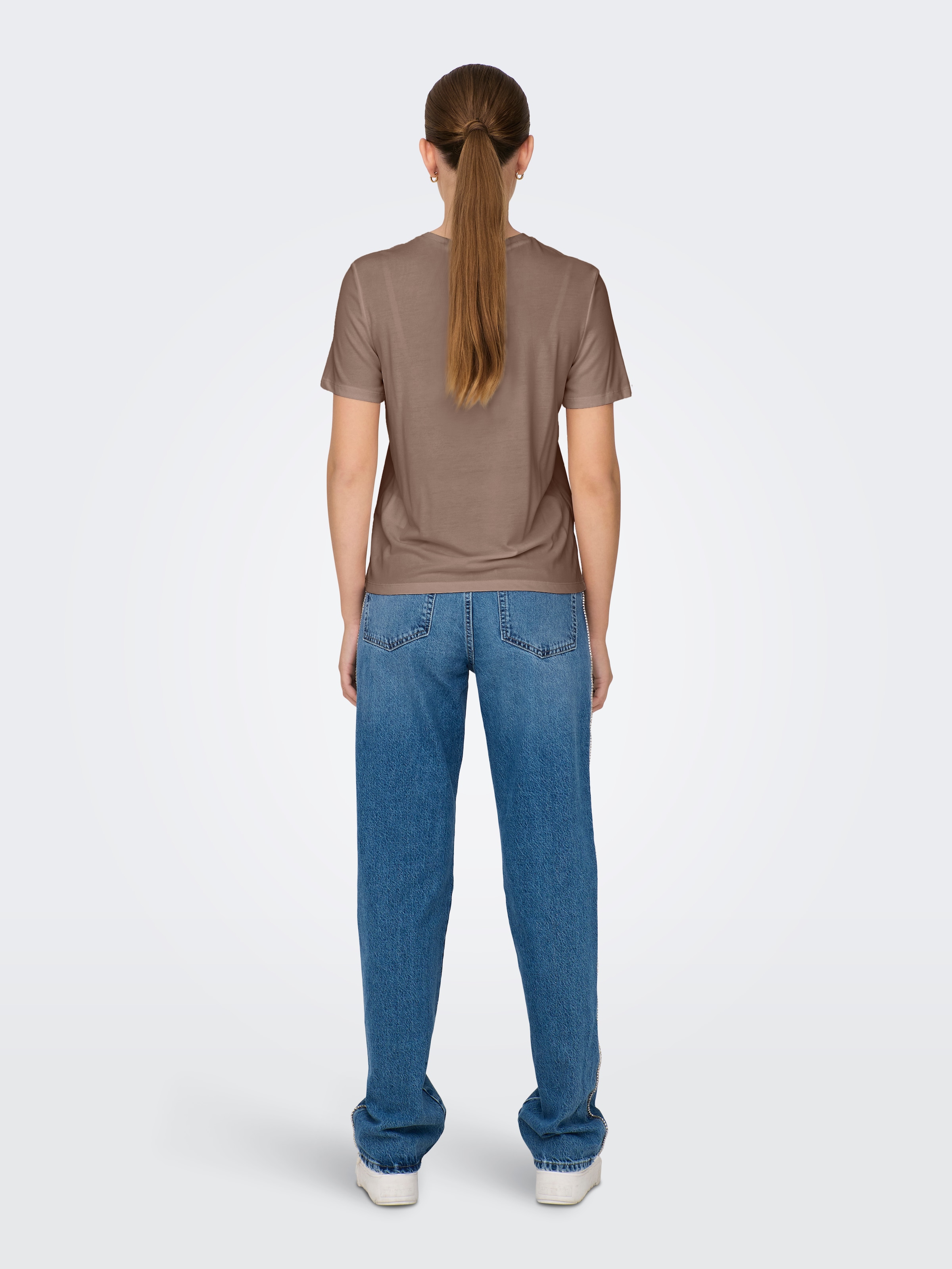 ONLY Kurzarmshirt »ONLFREE LIFE MODAL S/S ATELIER TOP JRS« Materialmix, Rundhals