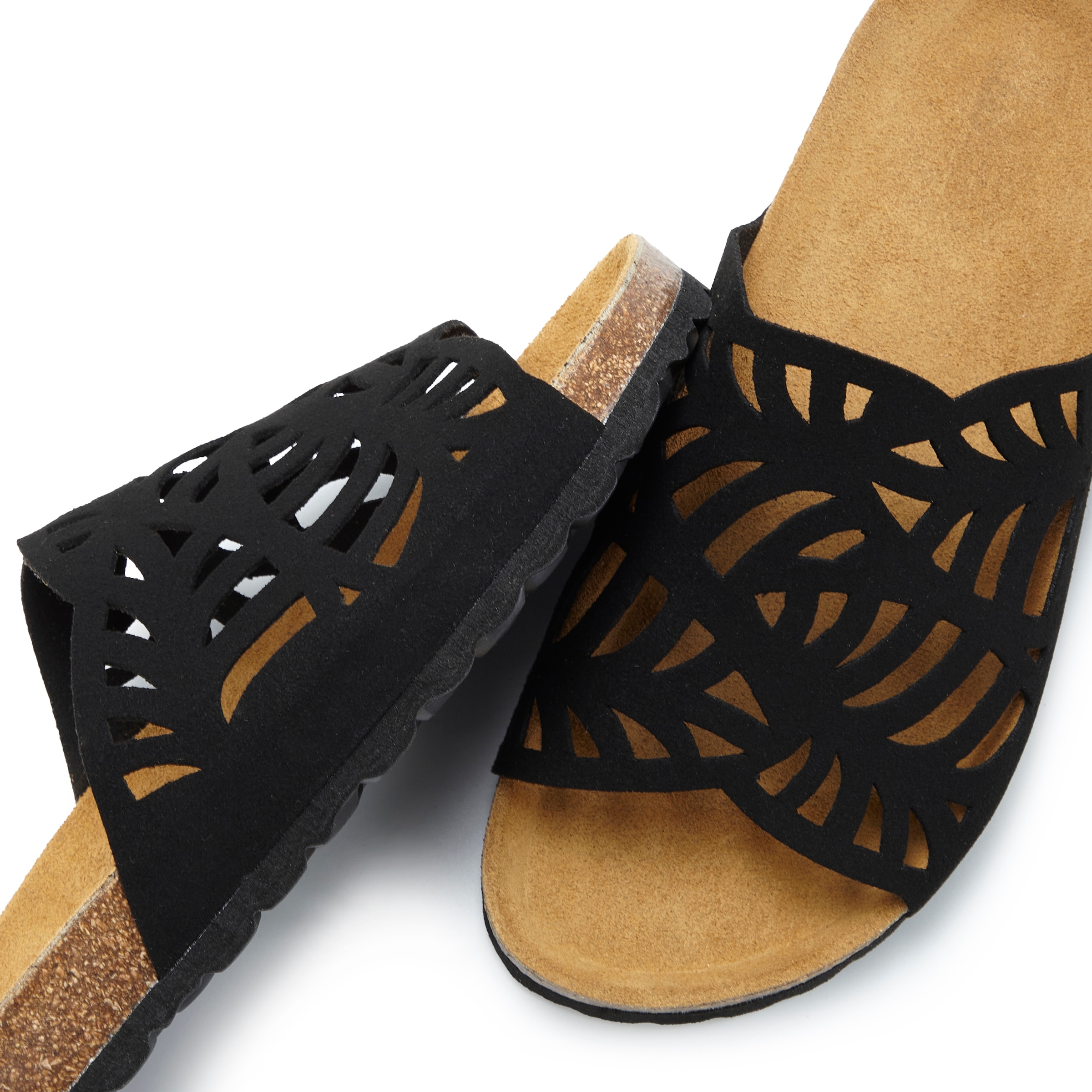 Vivance Pantolette »Mule, offener Schuh, Sandale, Sandalette, Sommerschuh,«  mit Korkfußbett und Lederanteil