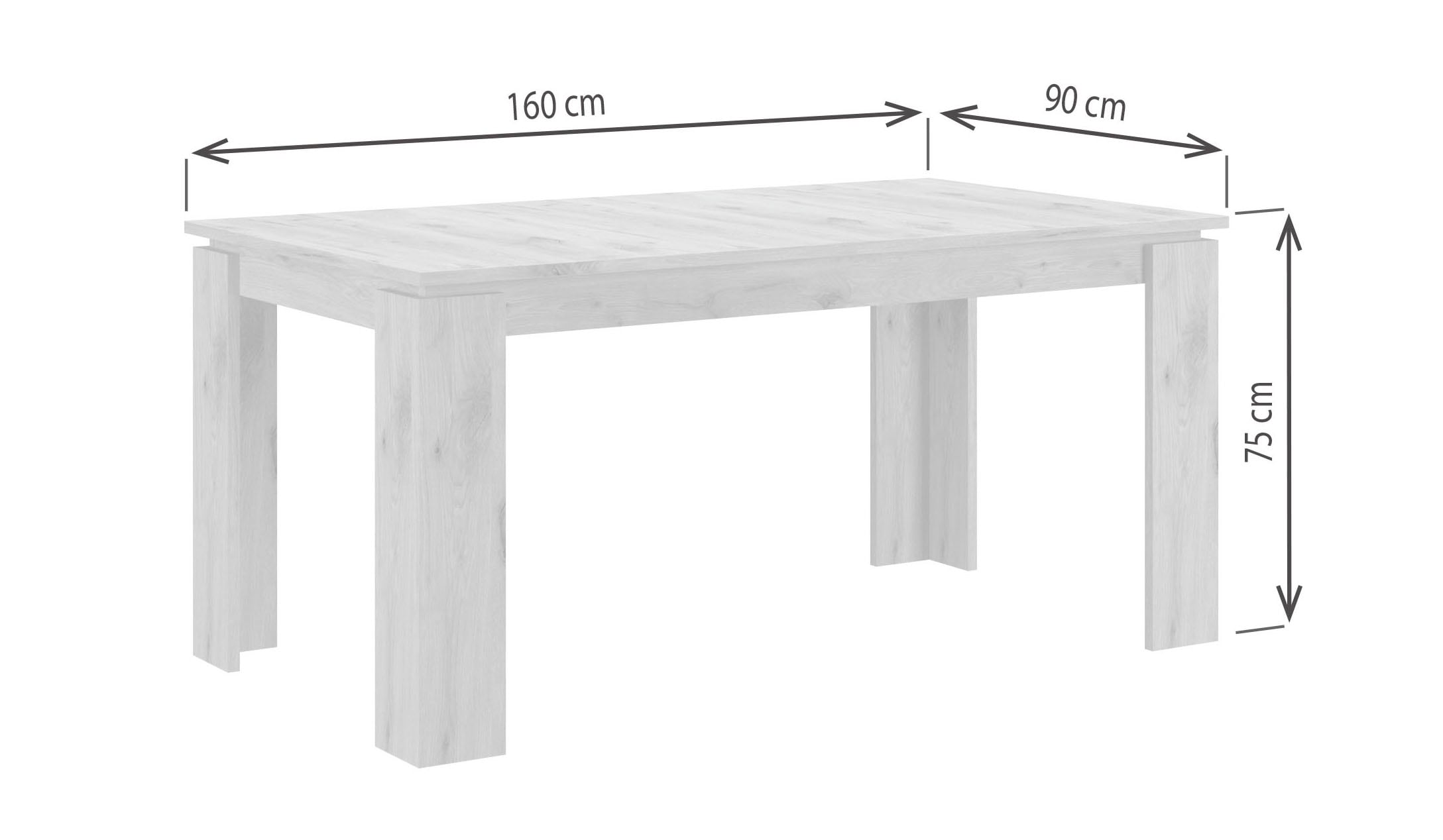 INOSIGN Esstisch »Kalmar«, Breite 160 cm, ausziehbar auf 200 cm