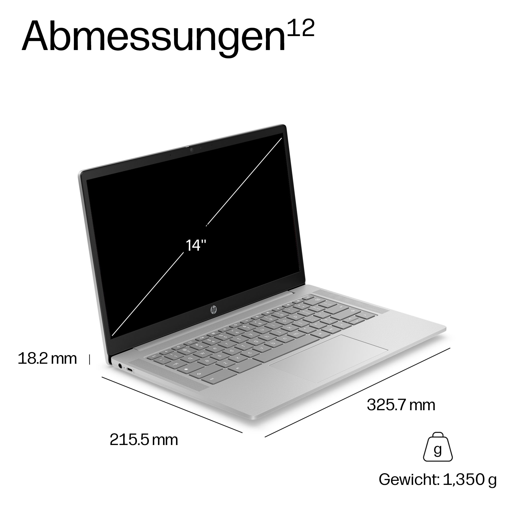 HP Chromebook »14a-nm0215ngx« 35,6 cm / 14 ″ MediaTek Kompanio Mali-G57 MC2 64 GB SSD