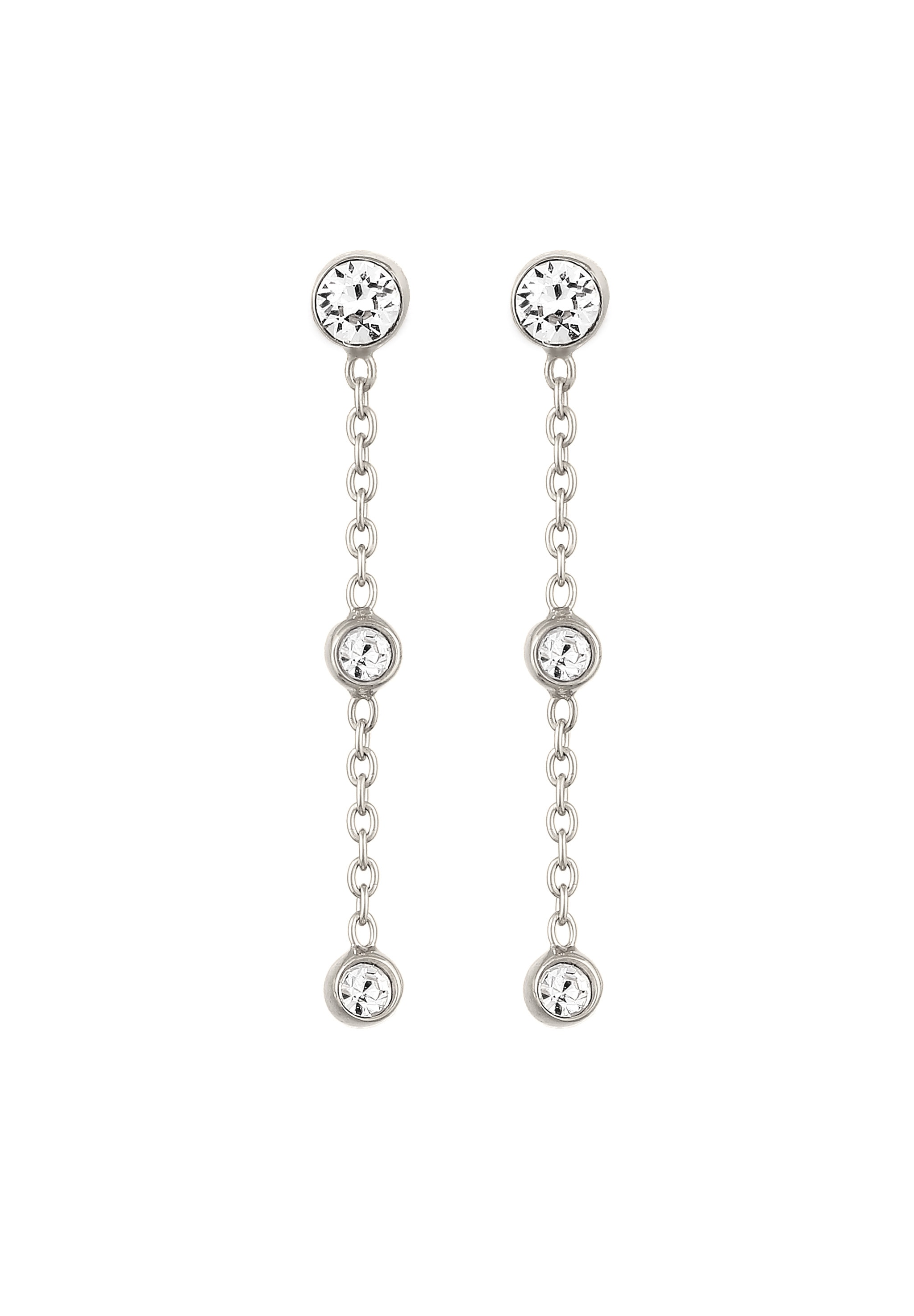 Elli Paar Ohrstecker »Ohrringe Ohrstecker Weiß 925 Sterling Silber, mit Kristallen von Swarovski®«