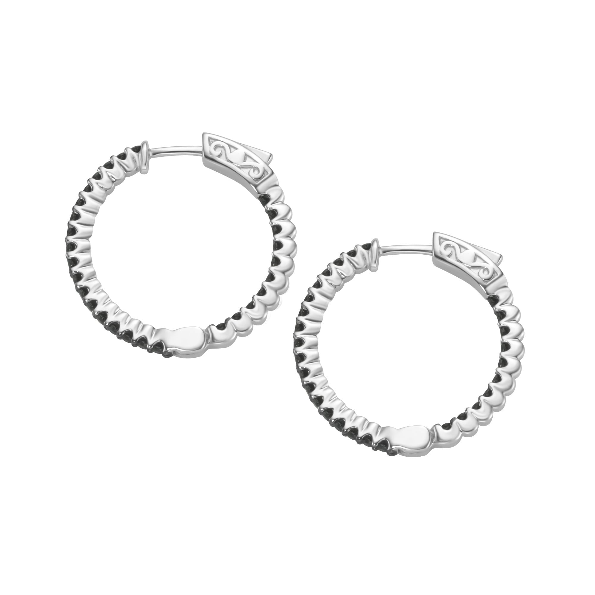 GIORGIO MARTELLO MILANO Paar Creolen »Klappcreolen mit schwarzen Zirkonia, Silber 925«