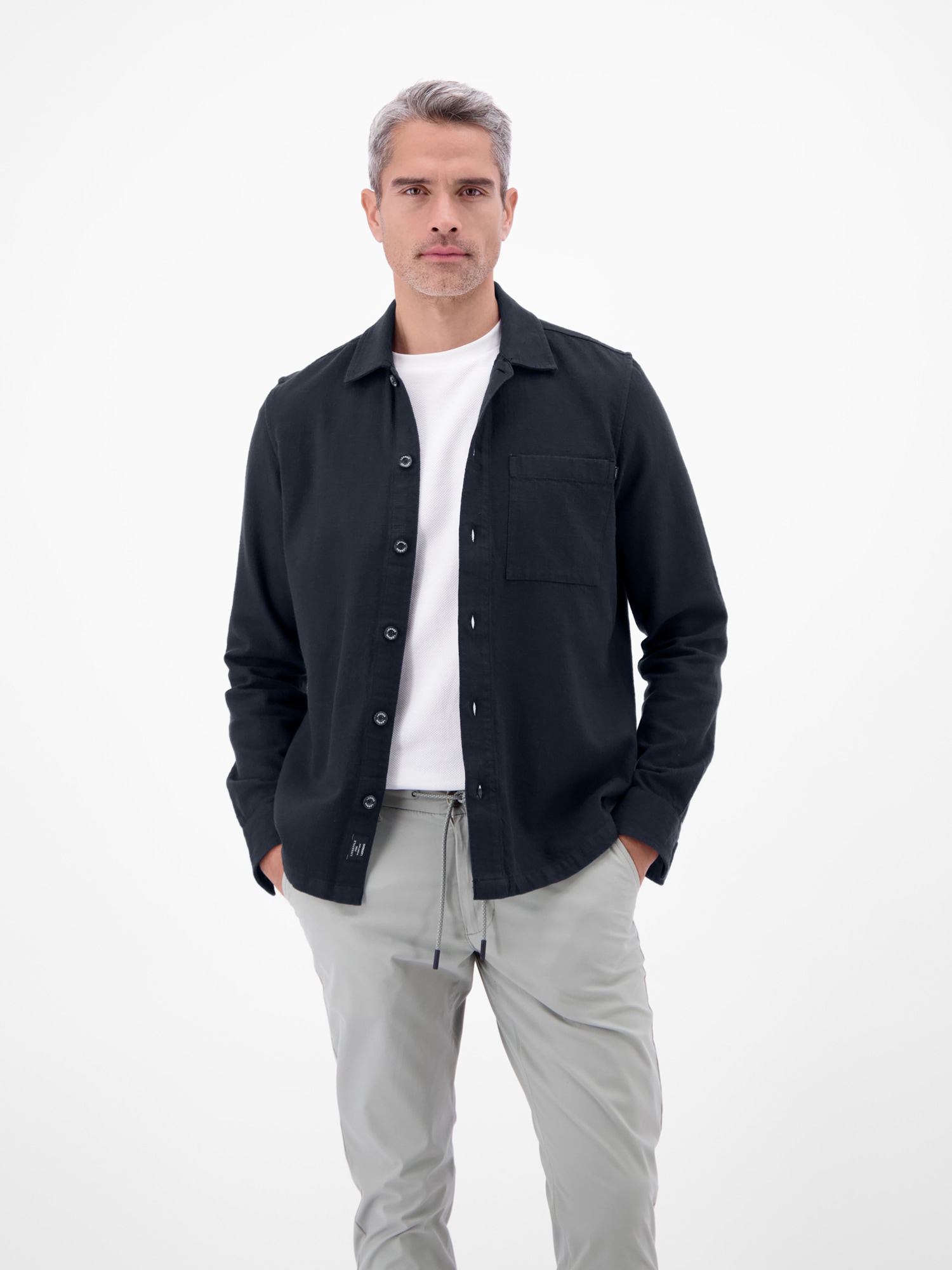 LERROS Langarmhemd »Overshirt aus 100 % Baumwolle, unifarben«