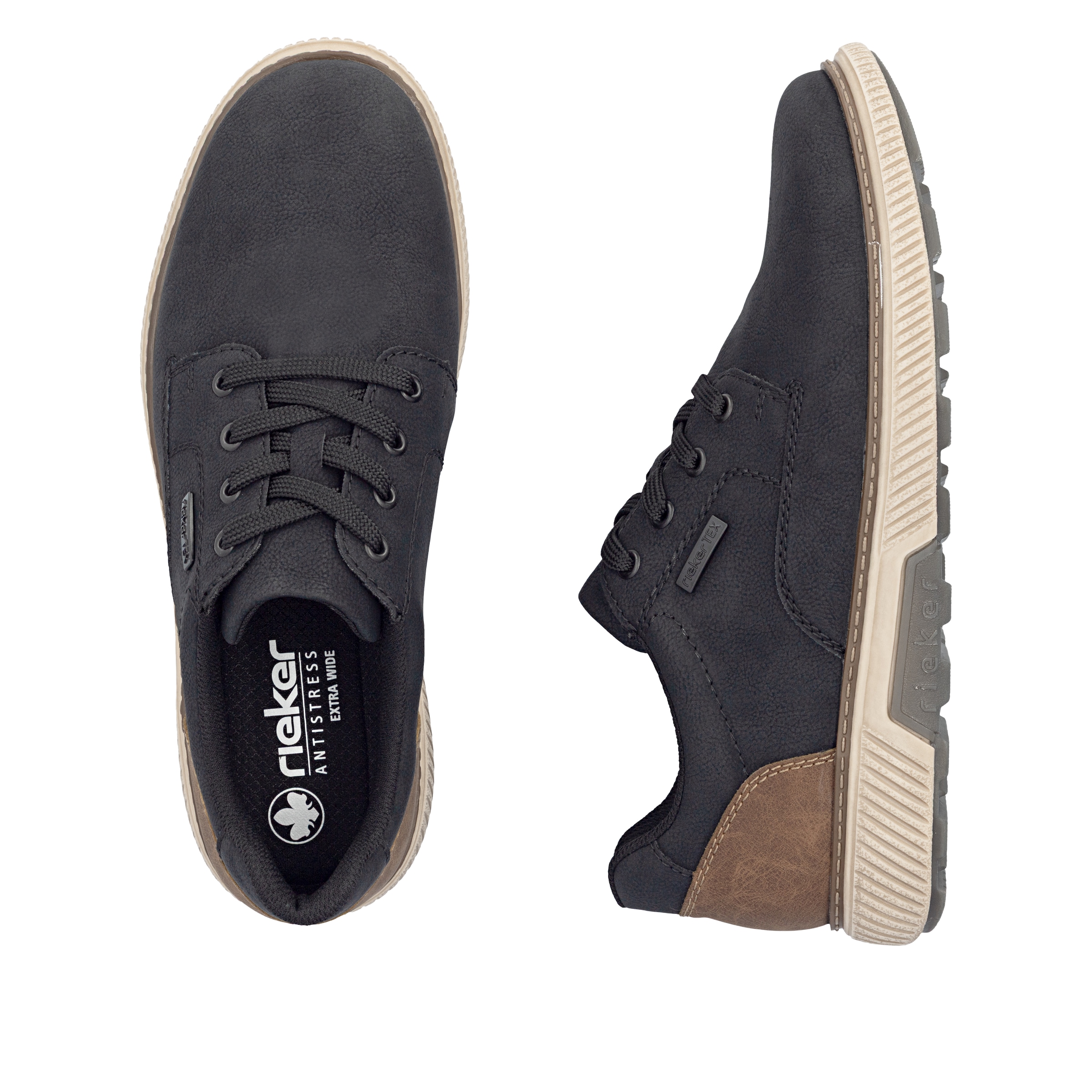Rieker Sneaker  Halbschuh, Schnürschuh, Casual Sneaker mit weichem Schaftrand, TEX