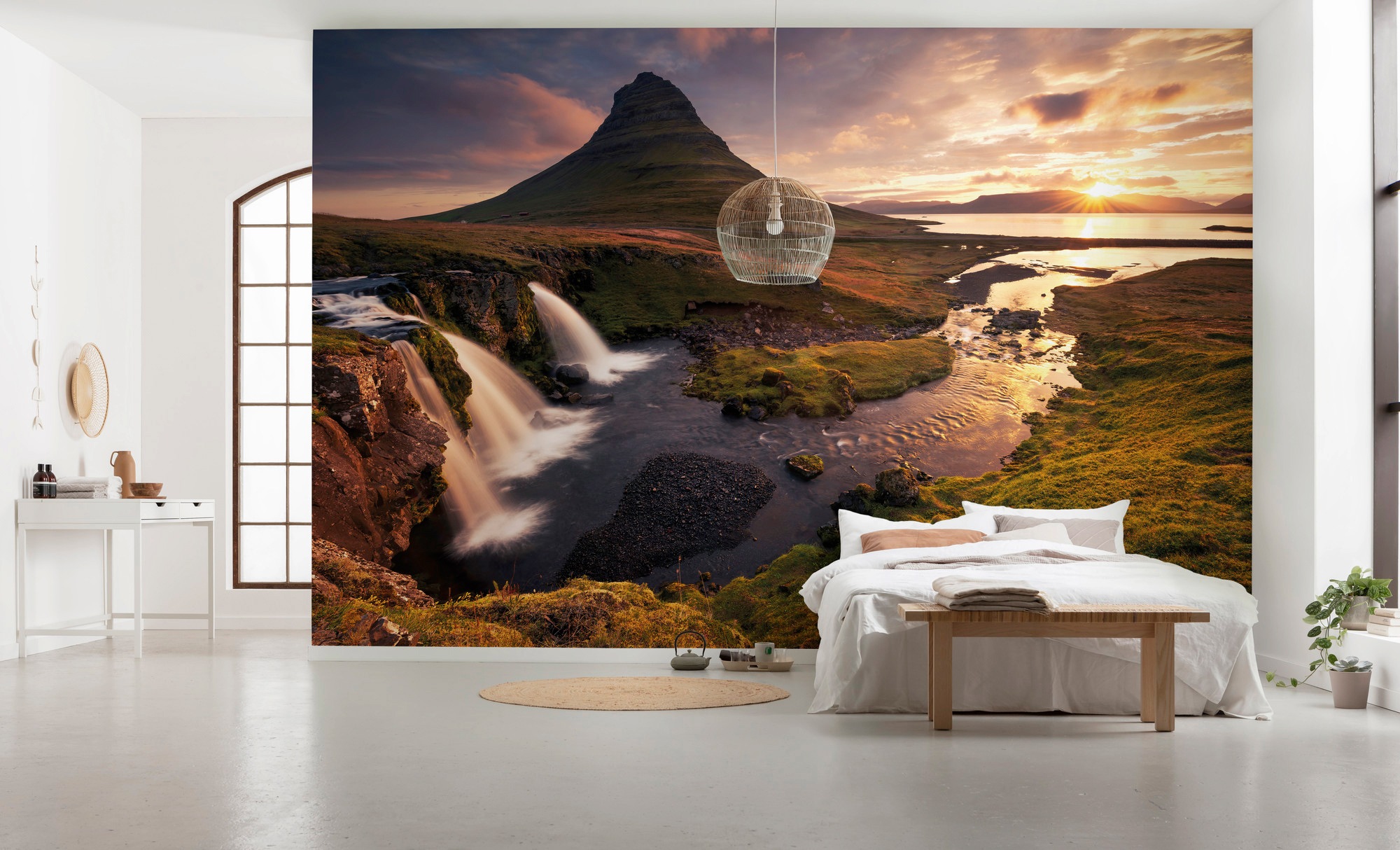 Komar Vliestapete »Digitaldruck Vlies - Guten Morgen auf Isländisch - Größe 400 x 250 cm«, bedruckt, Wohnzimmer, Schlafzimmer