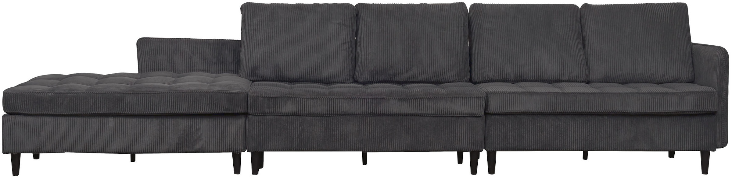 Dorel Home Wohnlandschaft »LINDHUS, Cord, Modulsofa, verschiedene Stellvarianten« Breite als U-Form (254cm) mit Verbindern fixierbar, Recamiere,Stauraum