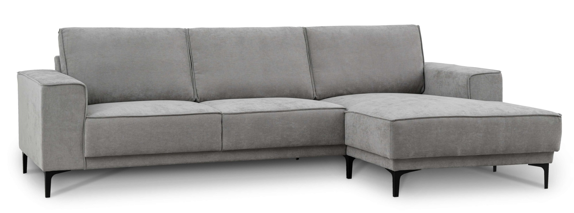 Places of Style Ecksofa »Polsterecke Oland, Struktur, Flachgewebe, Luxus-Microfaser, Boucle«, L-Form, 280 cm, Wellenunterfederung, Skandi-Design, Metallfüße
