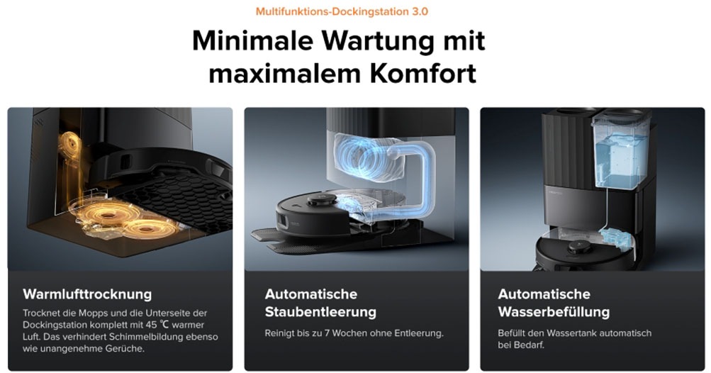 Roborock Saugroboter »Roborock Qrevo Edge 5V1 mit Wischfunktion, virtuelle Sperrzonen,« intellig. Software, präzise Raumzuordnung, individ. Reinigungspläne