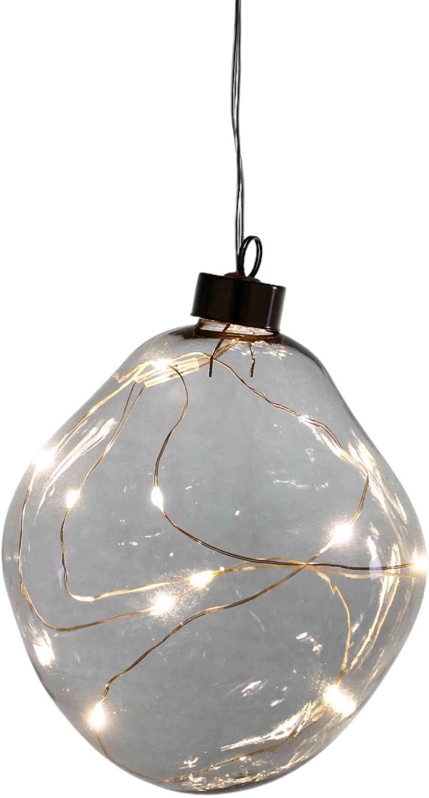 Leonique LED Dekoobjekt Glas 12 flammig-flammig, cm, Ø Christbaumkugeln, OTTO »Birdelle, in organische bei kaufen ca. Weihnachtsdeko aus Form, Kugeln 10 organischer Christbaumschmuck«