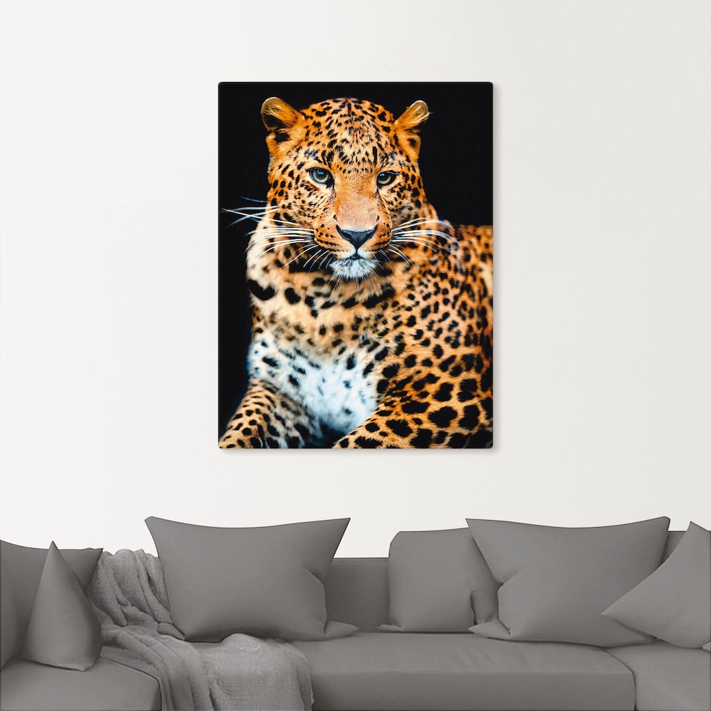 Artland Wandbild »Wütender wilder Leopard«, Wildtiere, (1 St.)