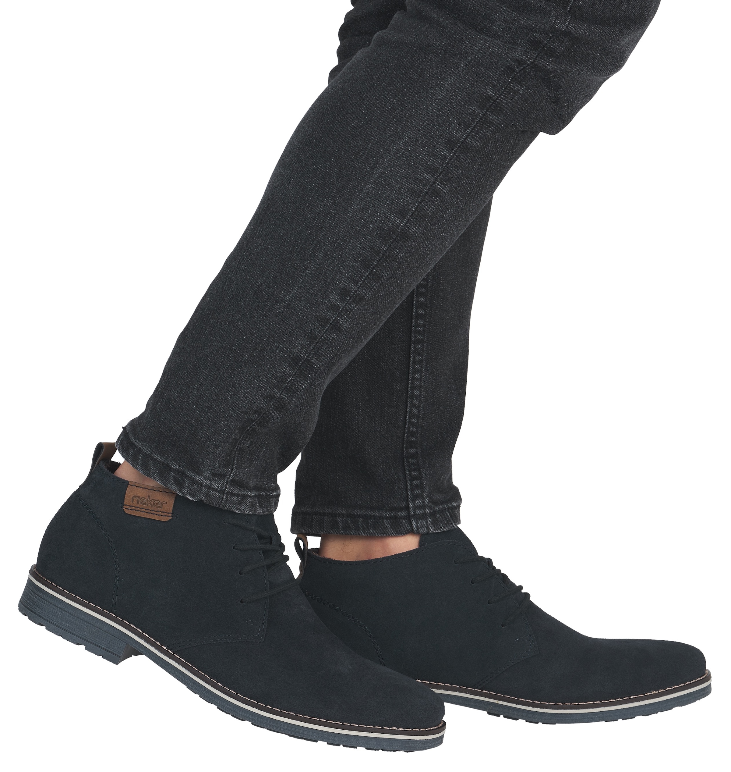 Rieker Schnürstiefelette, mit kariertem Innenfutter