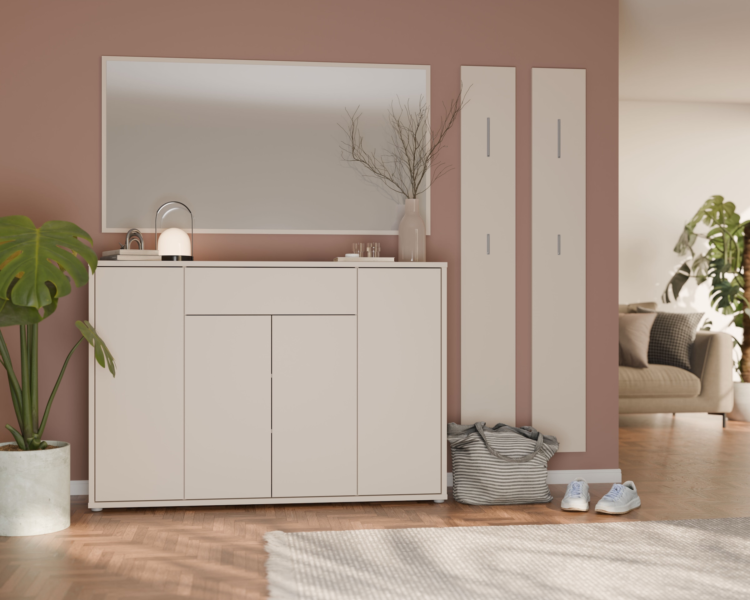 FORTE Schuhschrank »Alice Springs« B/H/T 143,9/99,1/34,9 cm Push to open, 28  Paar Schuhe