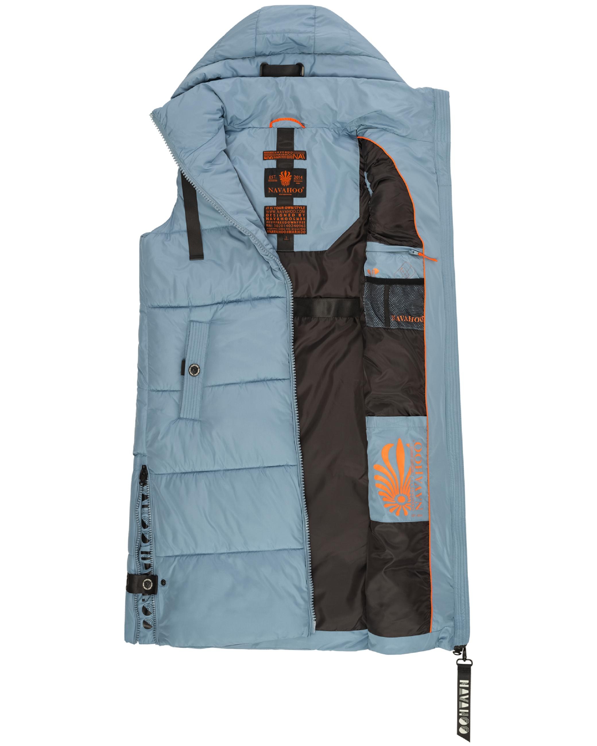 Navahoo Steppweste »Steppweste Schnuffelchen«, (1 tlg.), warme Damen Outdoor-Weste lang mit Kapuze