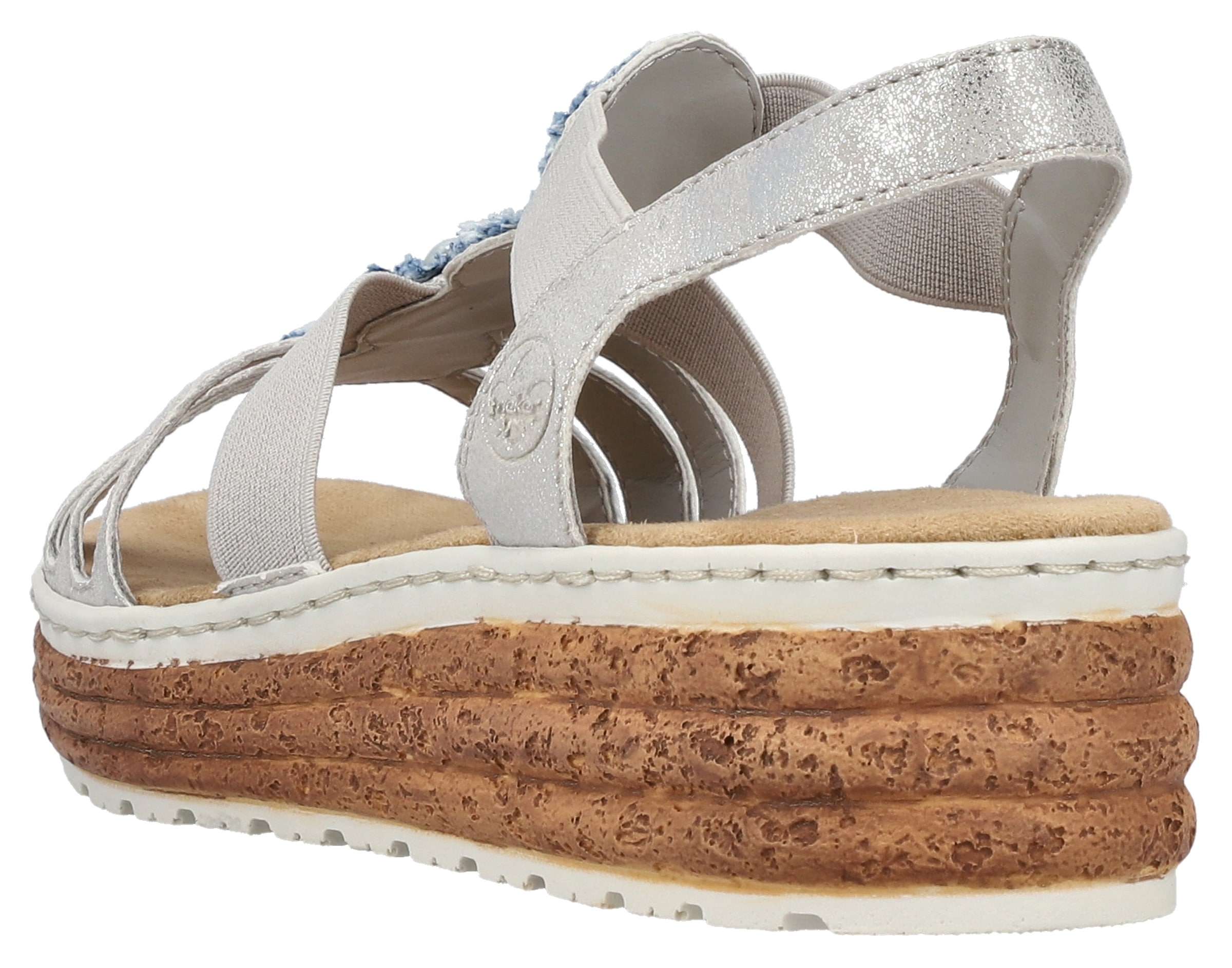 Rieker Plateausandale, Sandalette, Sommerschuh, Schlupfschuh mit seitlichen Gummizügen