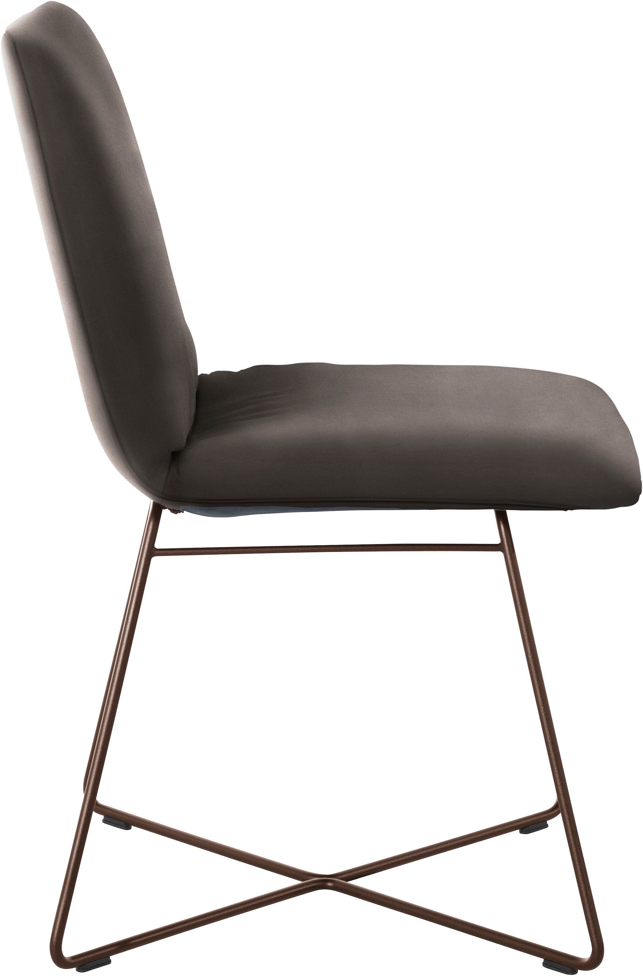 W.SCHILLIG Polsterstuhl »jakob«, Longlife Xtra-Leder Z59, mit Drahtrohrgestell in Bronze pulverbeschichtet