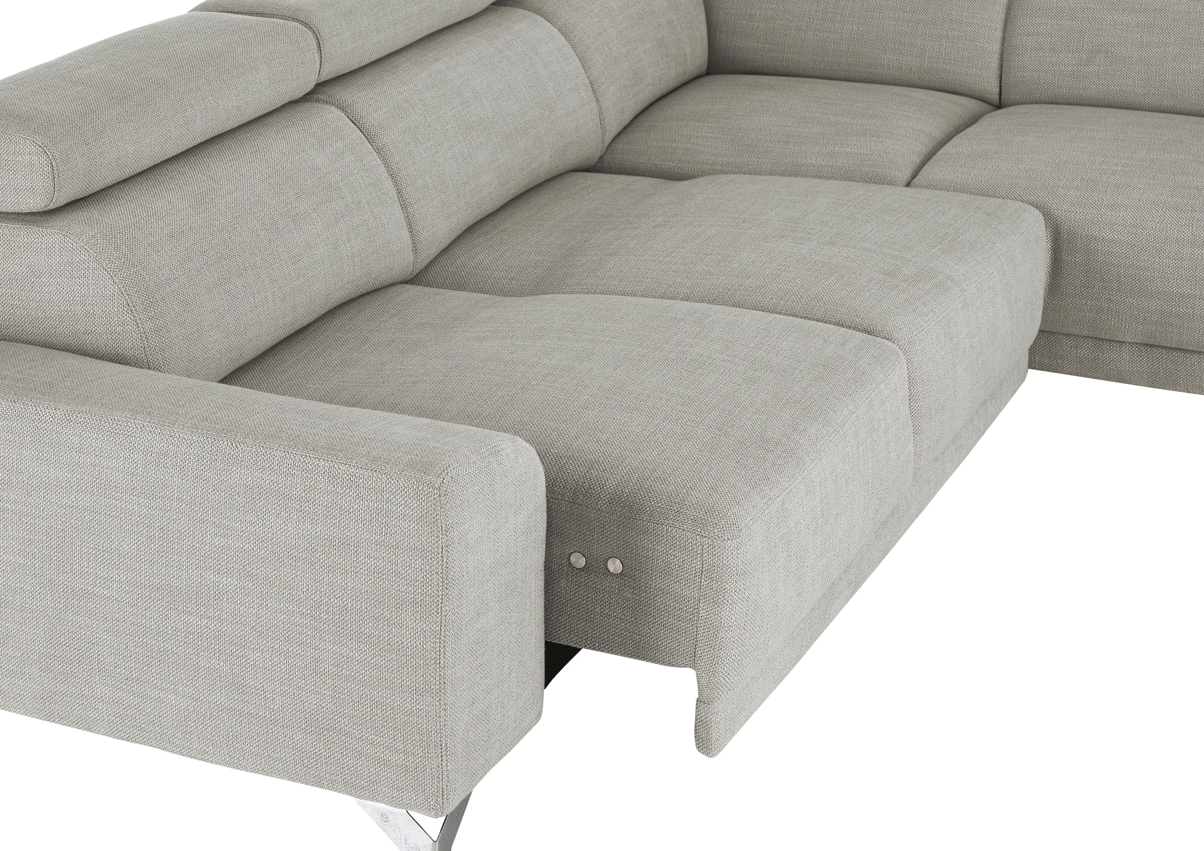 3C Candy Ecksofa »Greve Sofa immer mit manuelle Kopfteilverstellungen, modern, elegant«, wahlweise motorischer Sitzvorzug, bequem und zeitlos, L-Form