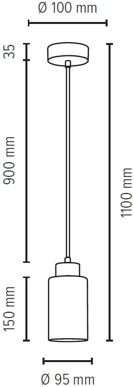 SPOT Light Pendelleuchte »KARLA«, 1 flammig-flammig, Hängeleuchte, Lampenschirm aus hochwertigen Glas, Betonelemente