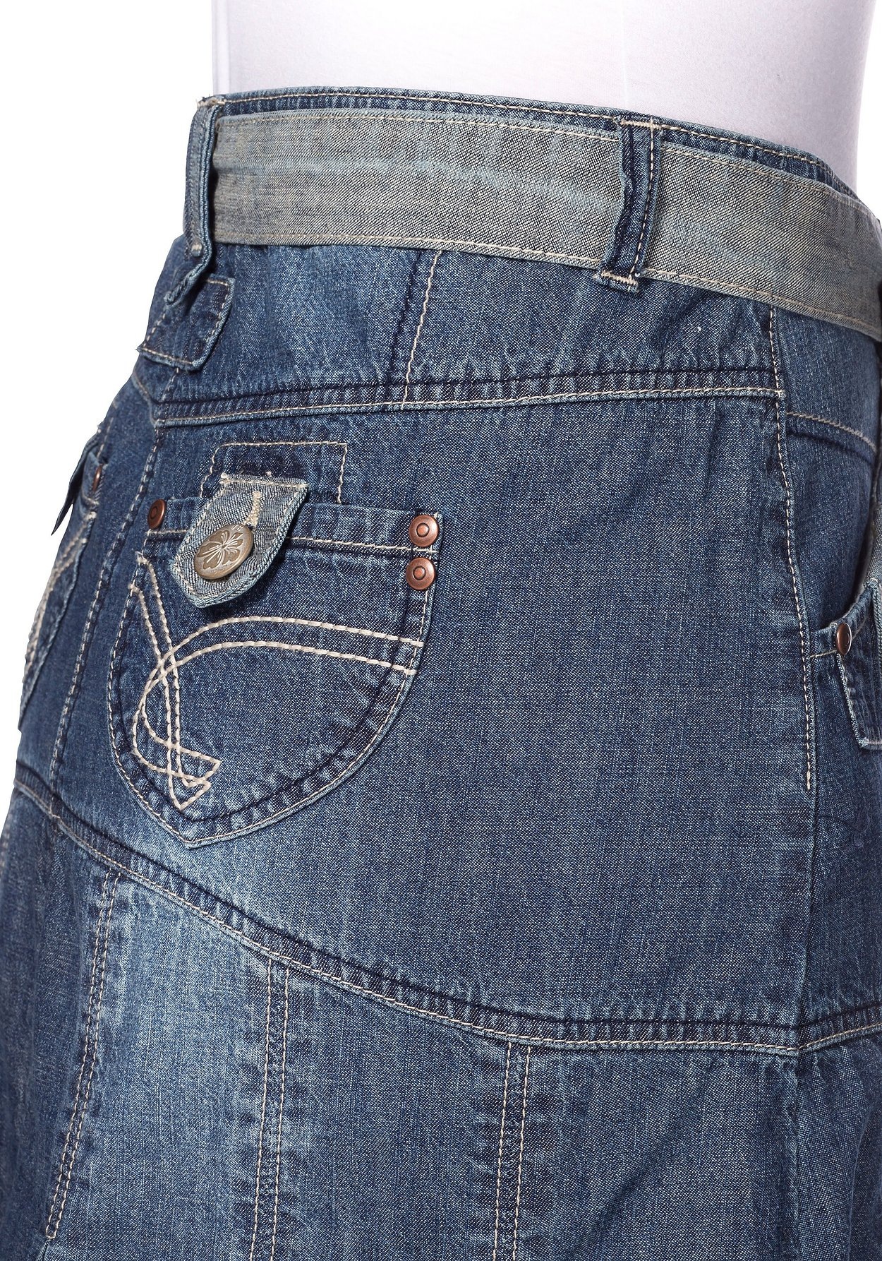 Sheego Jeansrock »Jeansrock Saumabschluss hell abgesetzt«