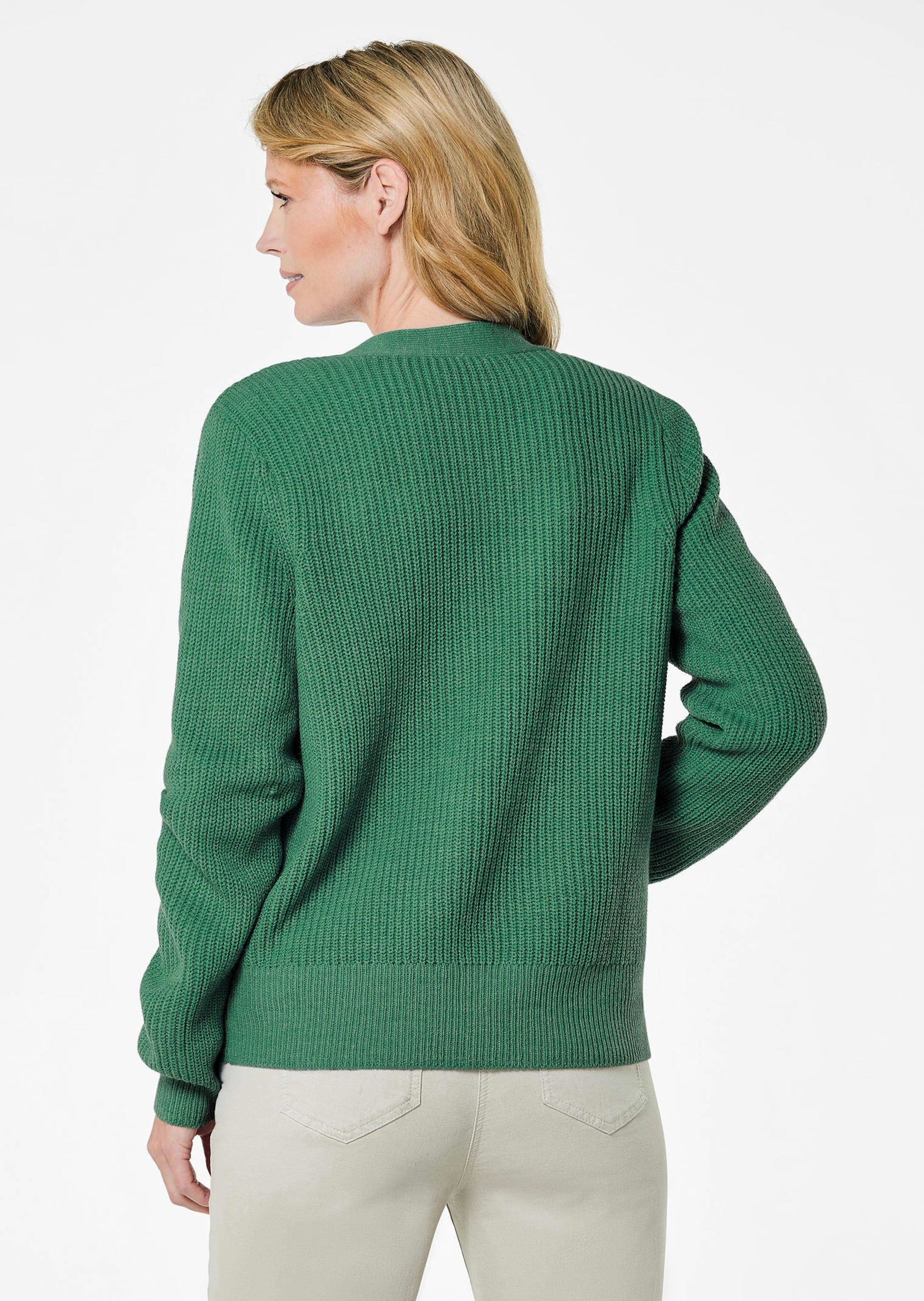 GOLDNER Strickjacke »Kurzgröße Pflegeleichte Strickjacke in hochwertiger Rippenstruktur«