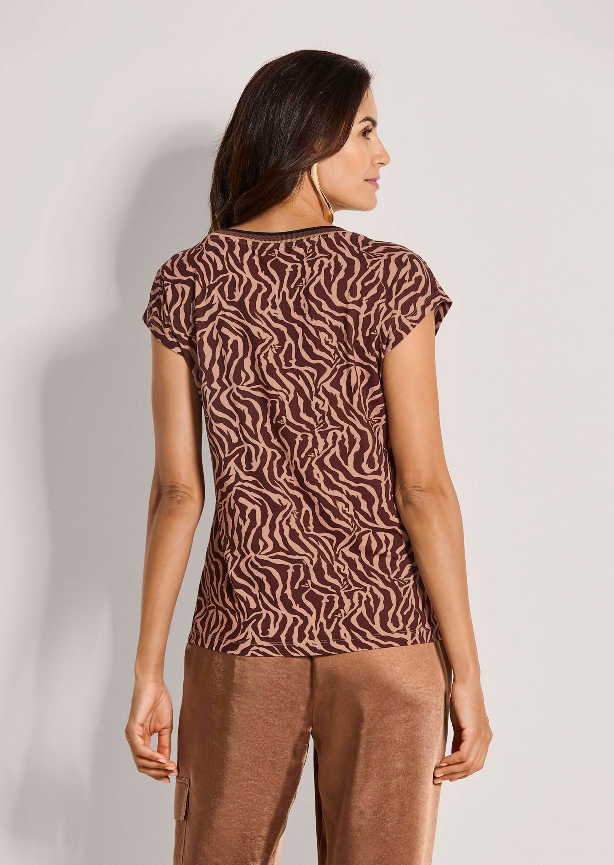 MADELEINE Kurzarmshirt »Shirt Print-Shirt mit kurzem Arm, abstraktes Muster« Ringel-Ausschnitt