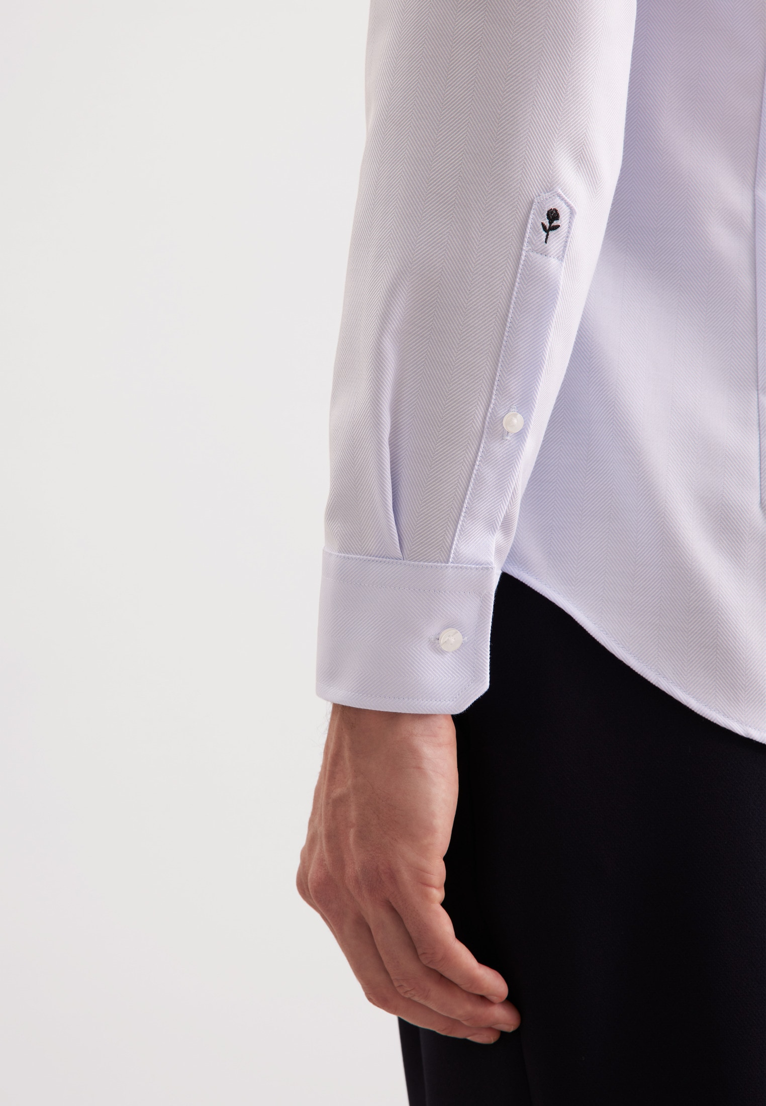 seidensticker Businesshemd »Schwarze Rose« Shaped 1/1 Kentkragen Fischgrat