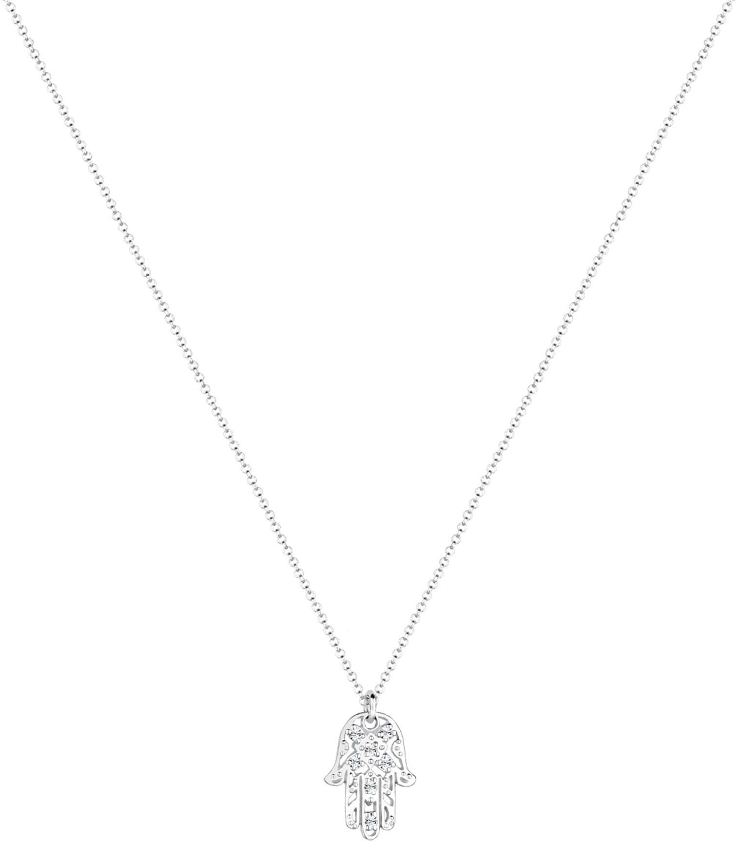 Elli Kette mit Anhänger »Schmuck Geschenk Silber 925 Hamsa Hand, 0105221613, 0105991613«, mit Glasstein