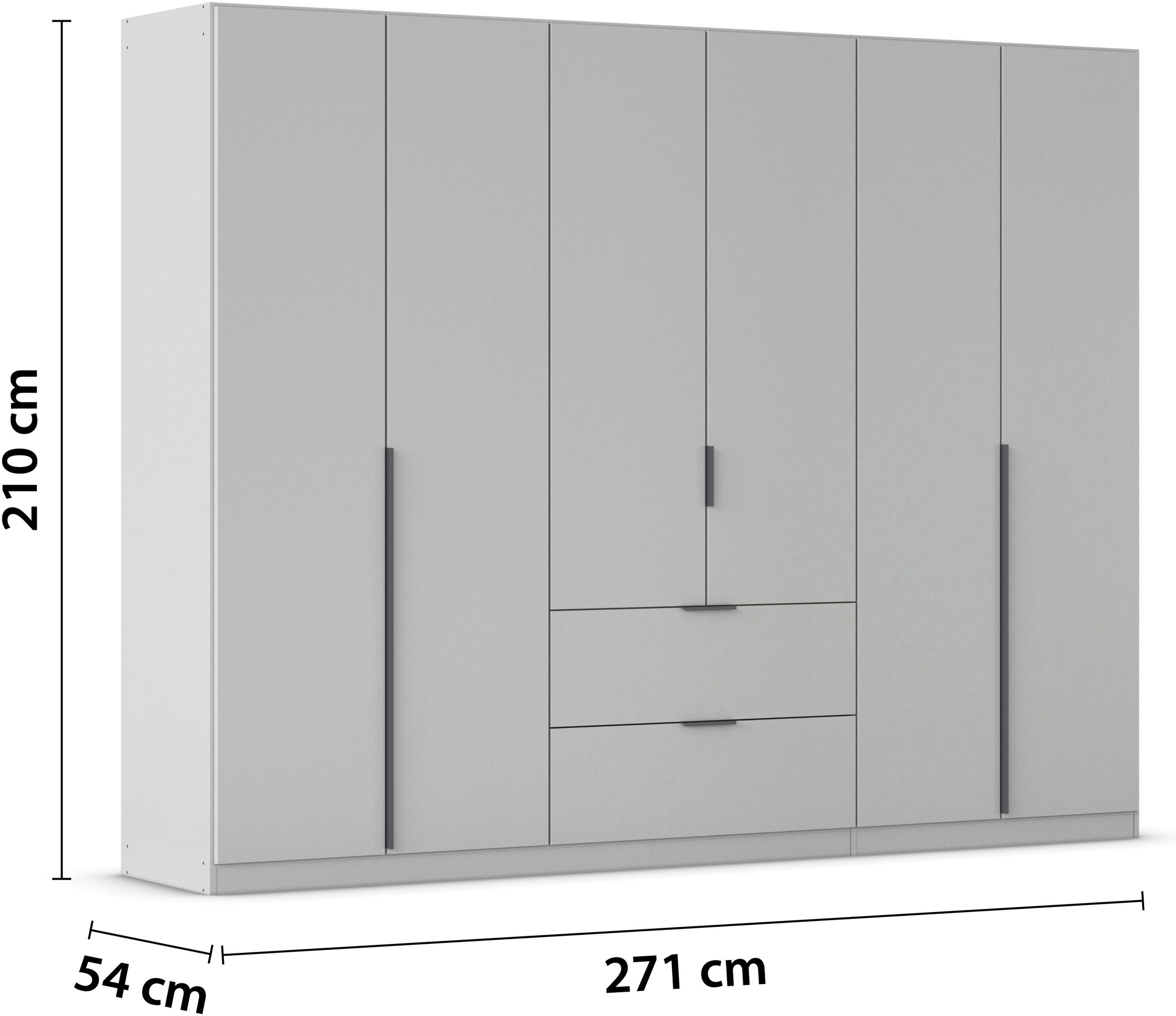 rauch Drehtürenschrank »Kleiderschrank Schrank Garderobe AGORDO mit Dekor- oder Hochglanzfront«, (in zwei Griff-Farben, Breiten 91-360 cm), mit Außenschubkästen, in 7 Breiten und 2 Höhen MADE IN GERMANY