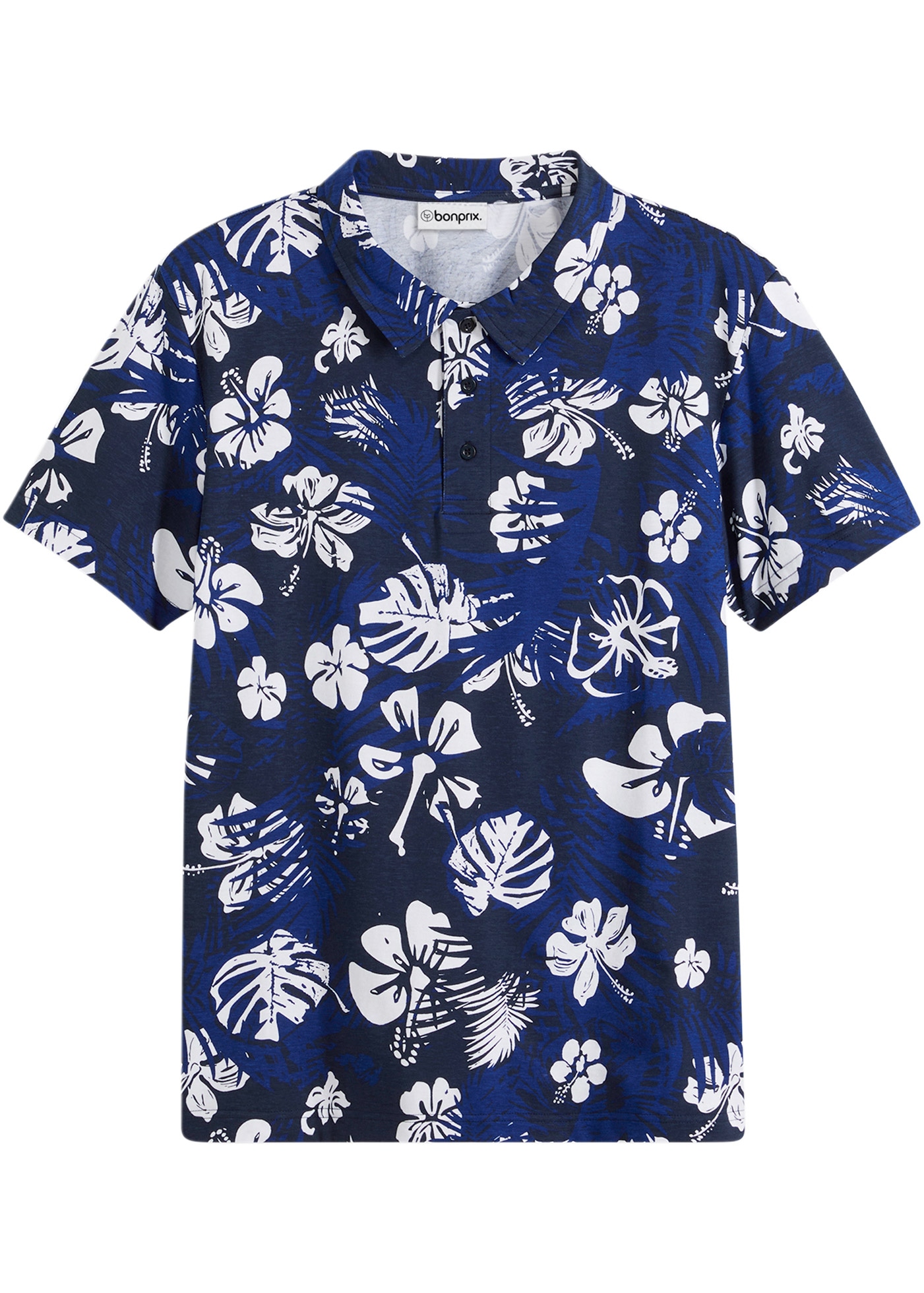 bonprix Poloshirt Kurzarm, mit Polokragen mit Knopfleiste, aus Baumwolle