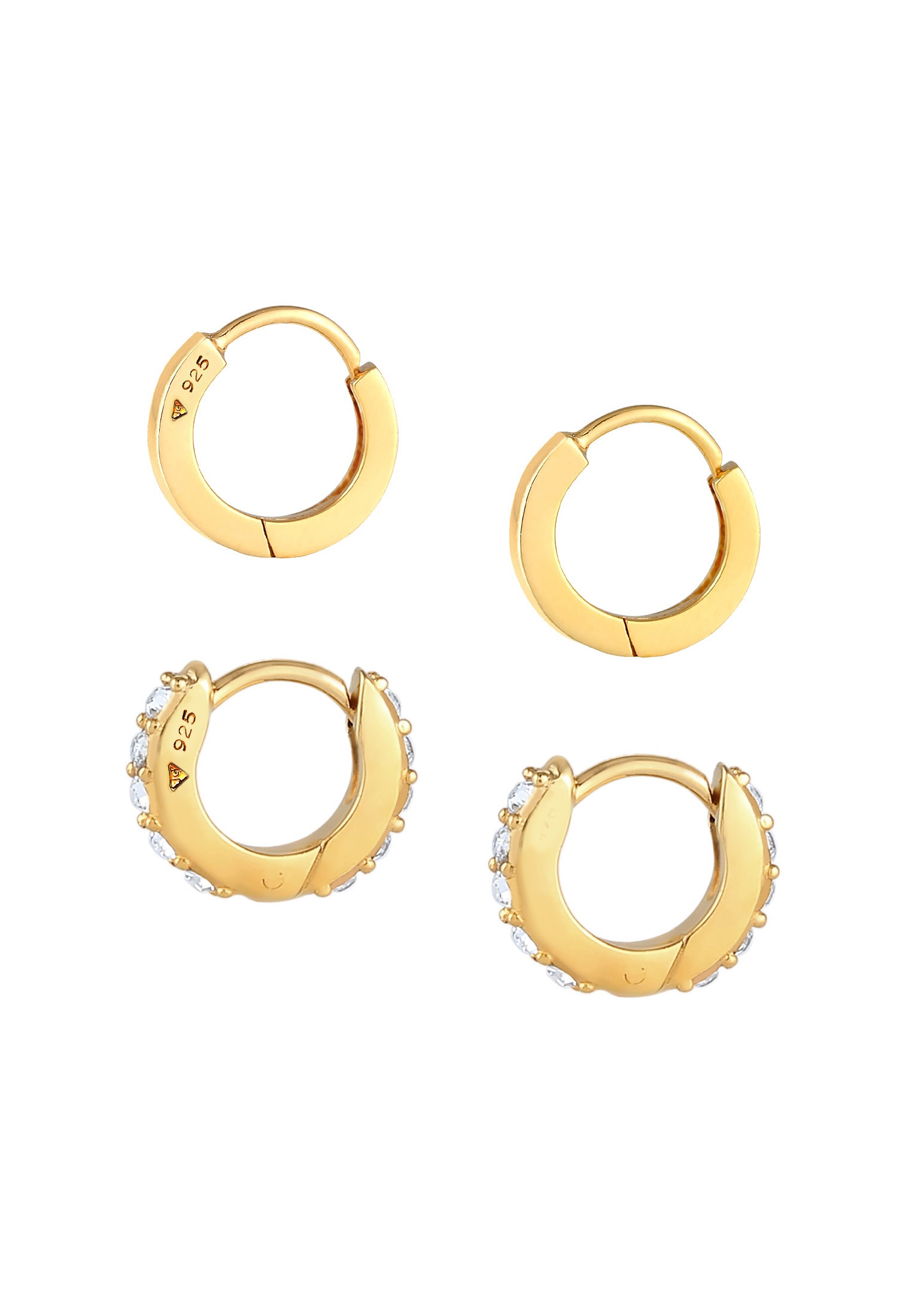 Elli Ohrstecker-Set »Ohrringe Creolen Glanz Set 925 Silber, mit Kristallen von Swarovski®«