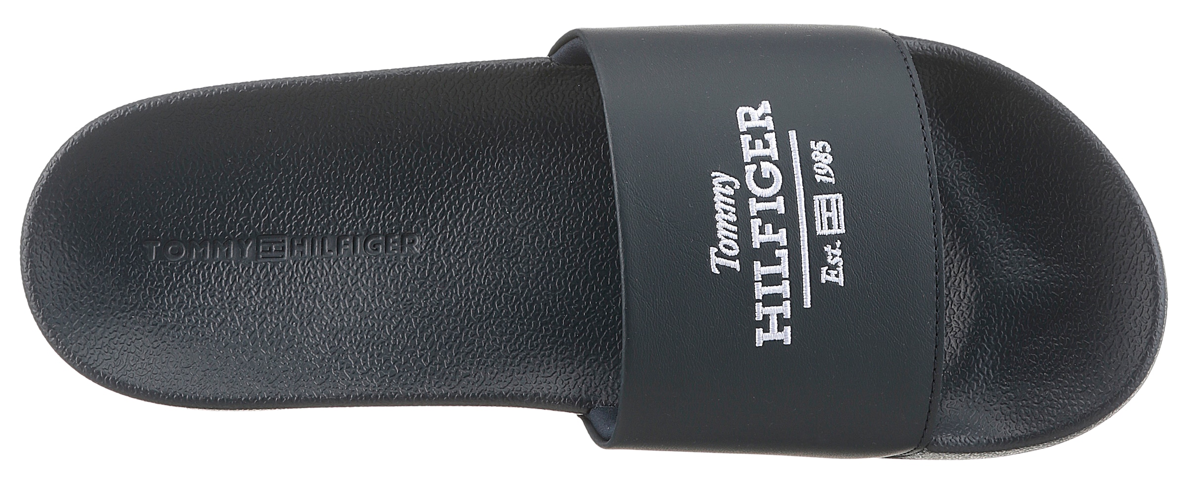 Tommy Hilfiger Pantolette »EMBROID HILFIGER 85 POOL SLIDE«  , Sommerschuh, Schlappen, Badeschuh mit Logostickerei