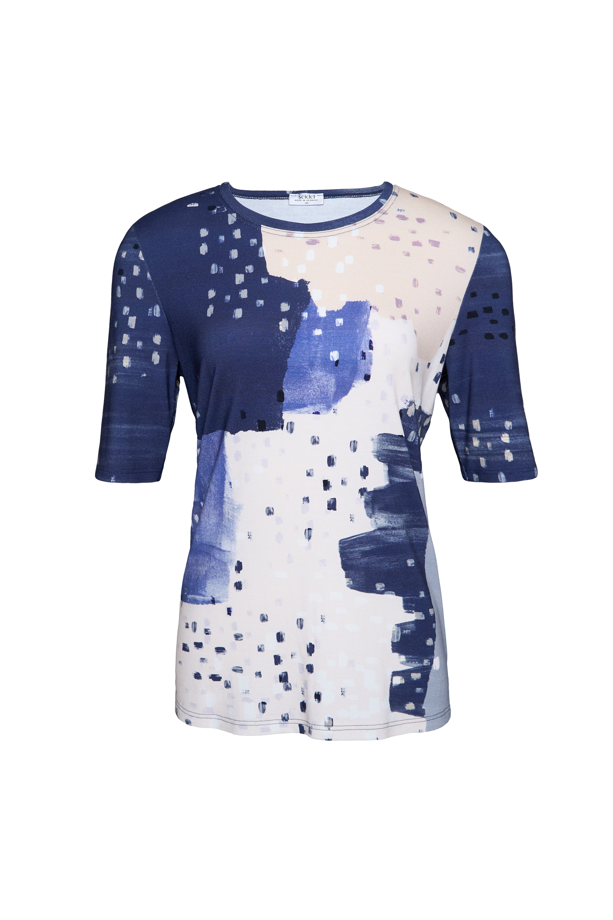 Seidel Moden Kurzarmshirt mit grafischem Muster und aus Viskose - MADE IN GERMANY