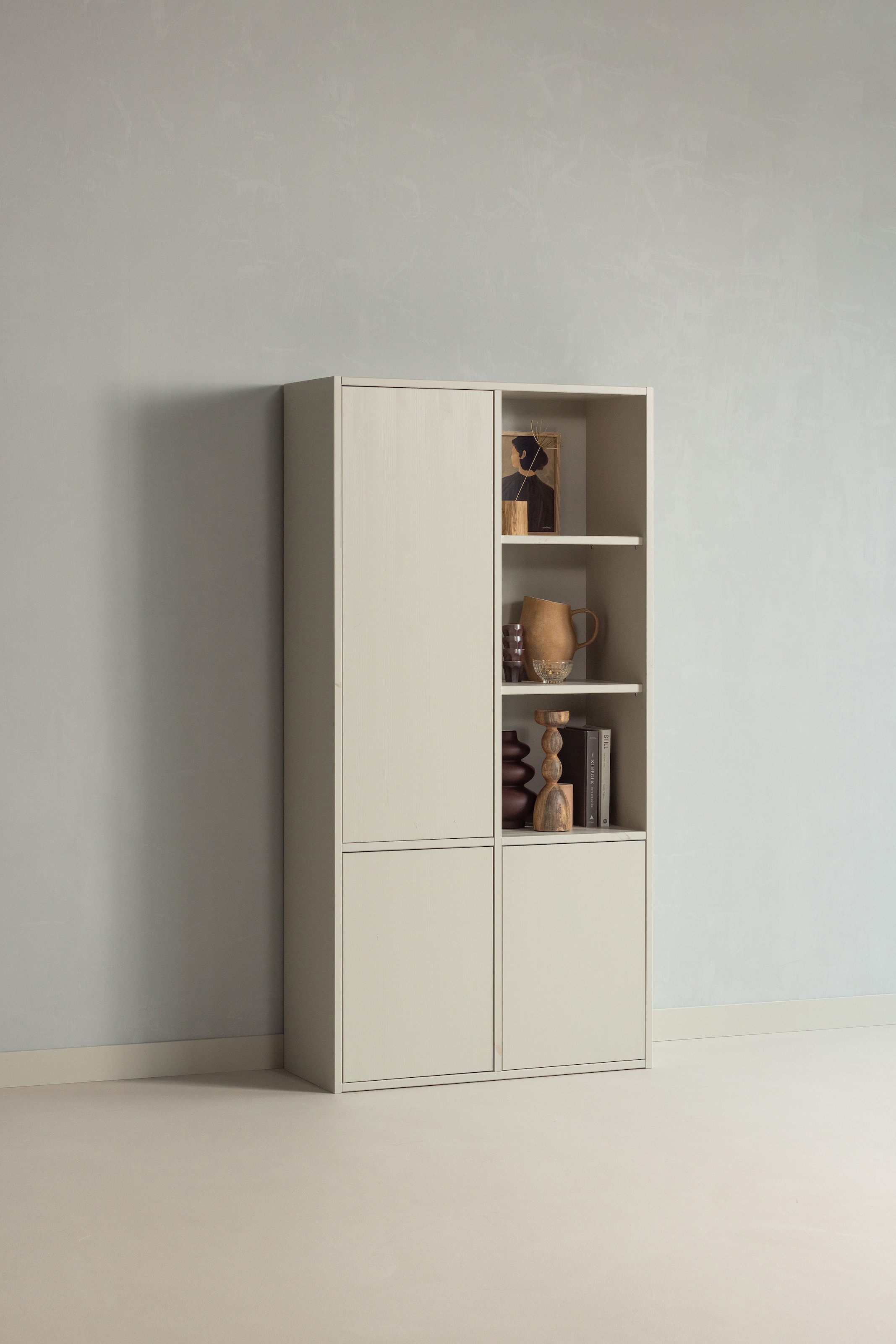 WOOOD Mehrzweckschrank »WOOOD MEREL ABLAGESCHRANK KIEFER DUST [fsc]« Merel Aufbewahrungsschrank, FSC-Kiefer, viel Stauraum, Push-to-Open