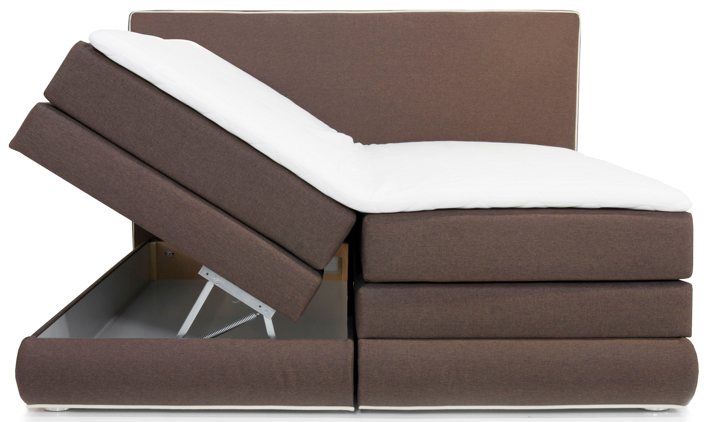 COLLECTION AB Boxspringbett »Ninoni«, inkl. Bettkasten, Topper und wahlweise mit LED-Beleuchtung, Liegefläche 180 x 200 cm