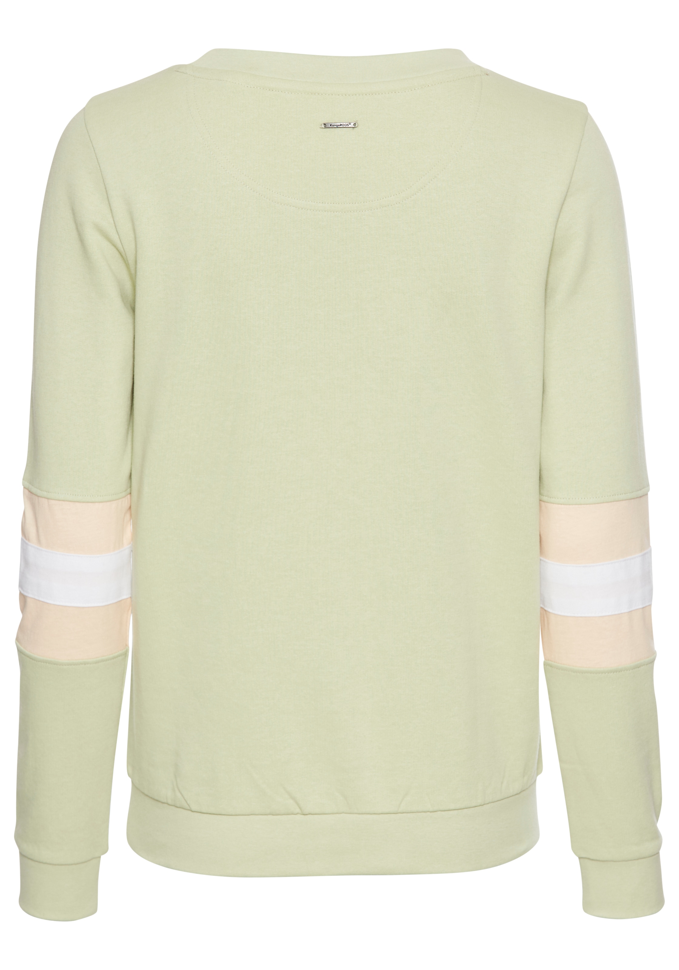 KangaROOS Sweatshirt, Langarm, figurumschmeichelnde Passform, bedruckte Optik