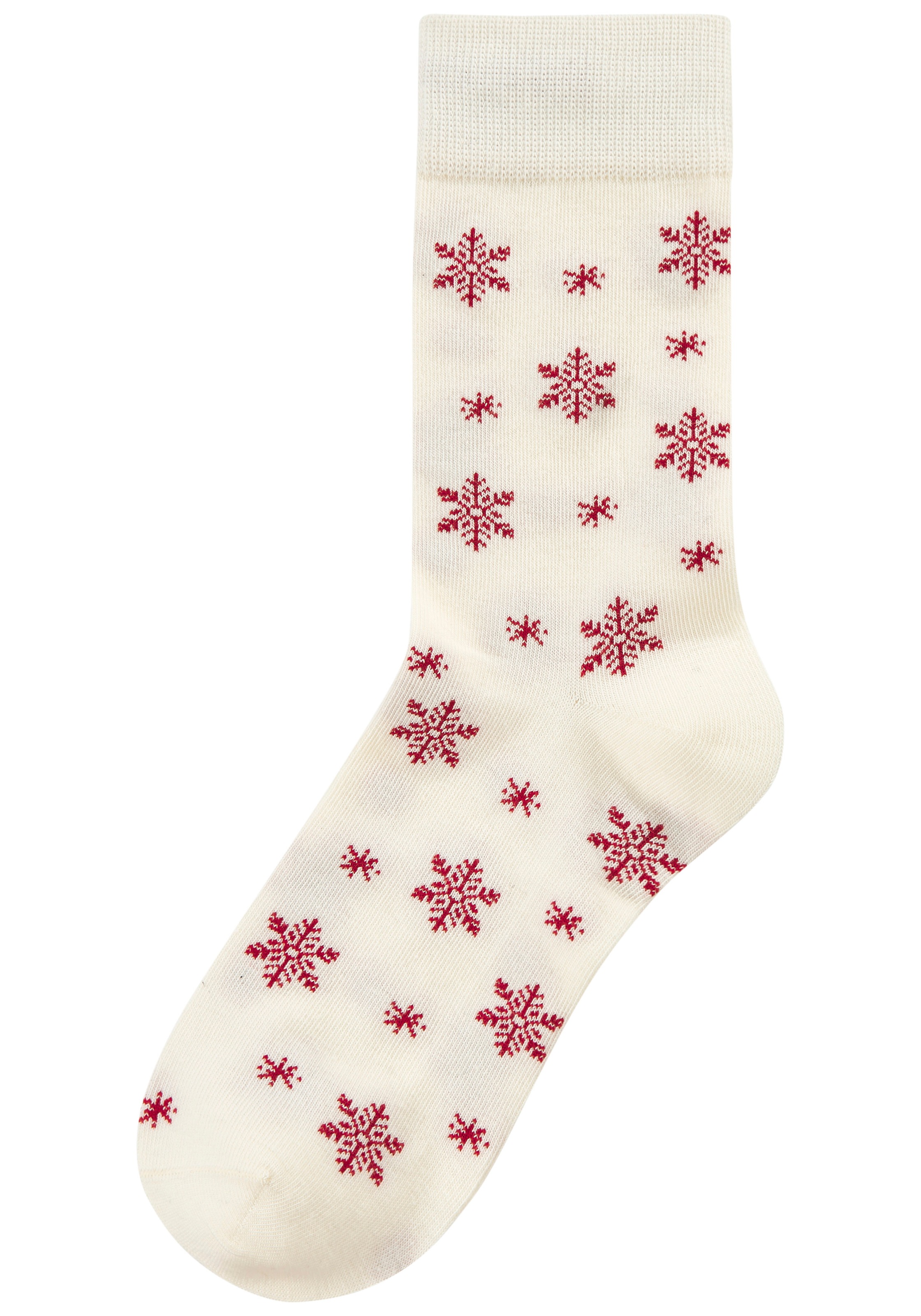 LASCANA Socken, (Packung, 3 Paar), mit weihnachtlichem Dackelmotiv