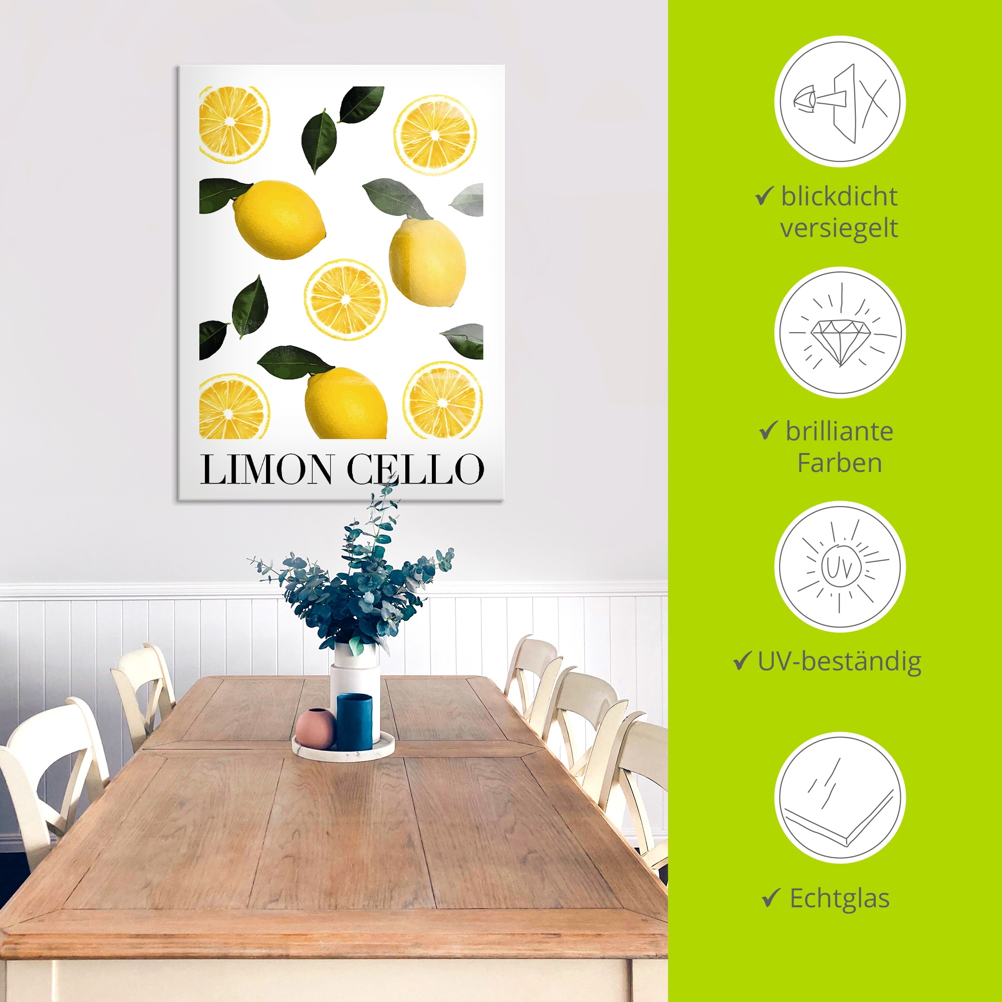 Artland Glasbild »Limon Cello« Arrangements 1 Stk. tlg. in verschiedenen Größen