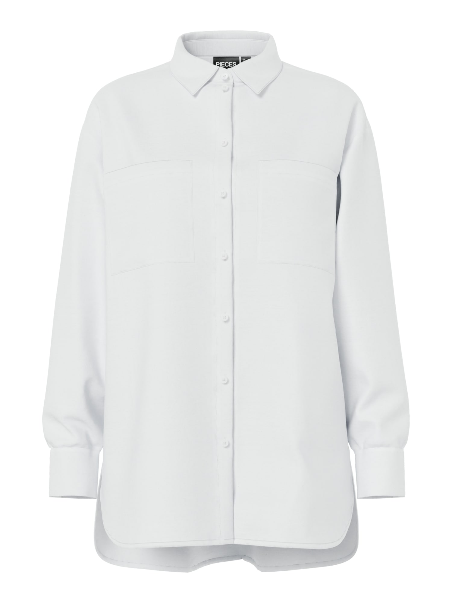 pieces Hemdbluse »PCMELIA LS LOOSE SHIRT WVN NOOS BC« mit abgerundetem Saum