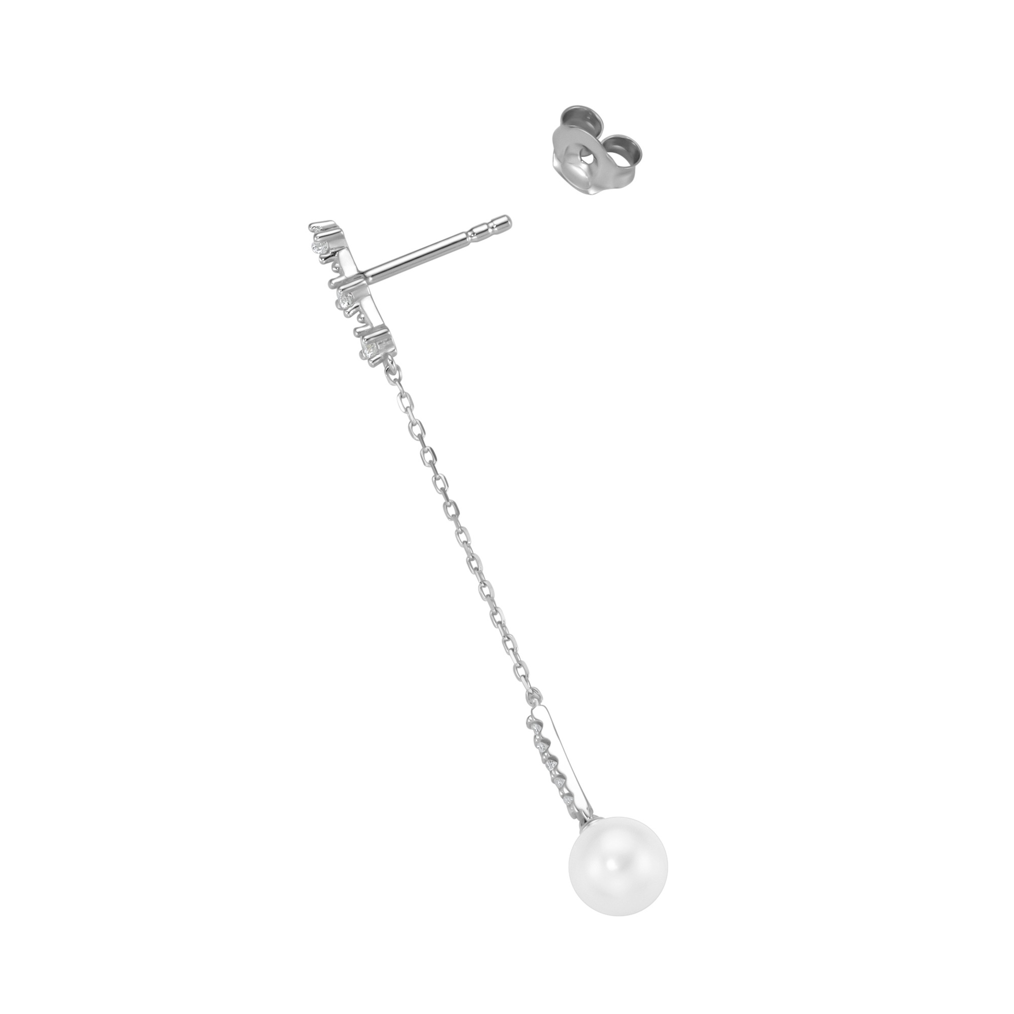GIORGIO MARTELLO MILANO Paar Ohrhänger »Ohrhänger mit Süßwasser-Perlen und Zirkonia, Silber 925«