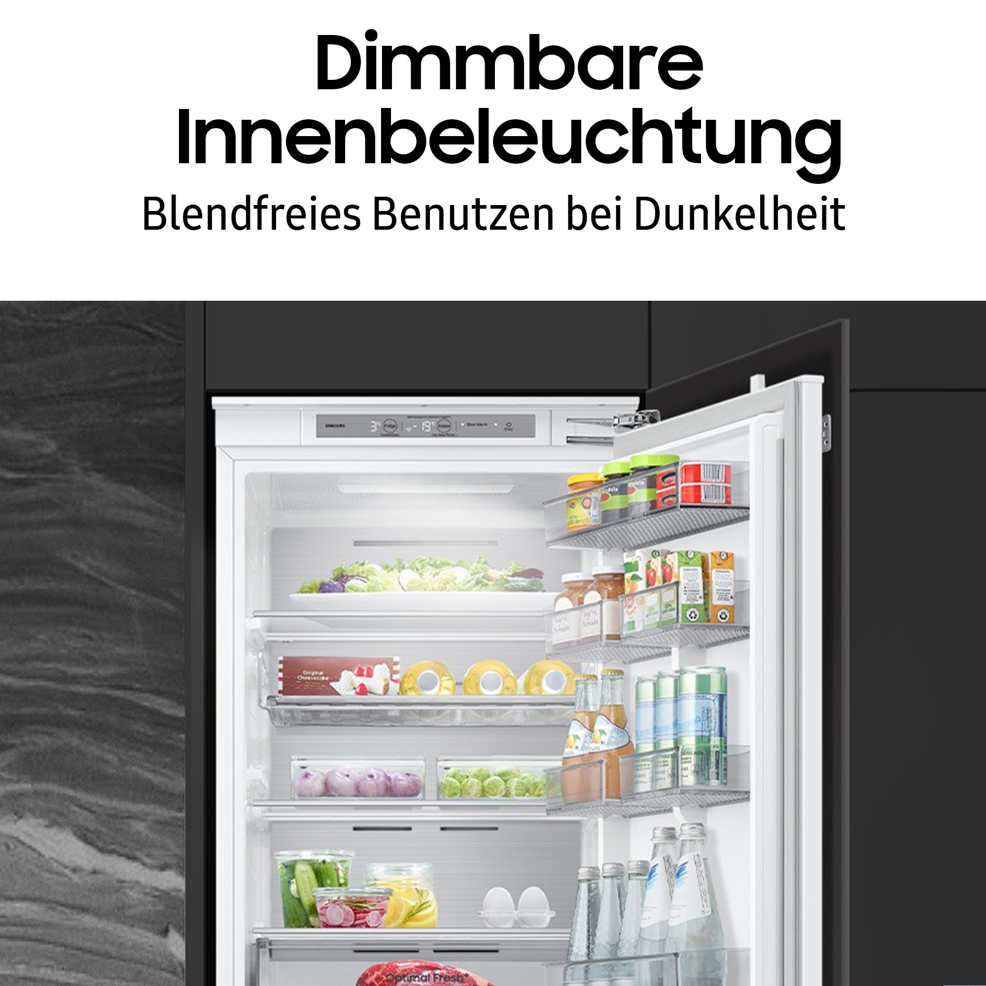 Samsung Einbaukühlgefrierkombination BRB8OF »BRB80F26ACFO«, Optimal Fresh+ - Langanhaltende Frische für Fleisch und Fisch