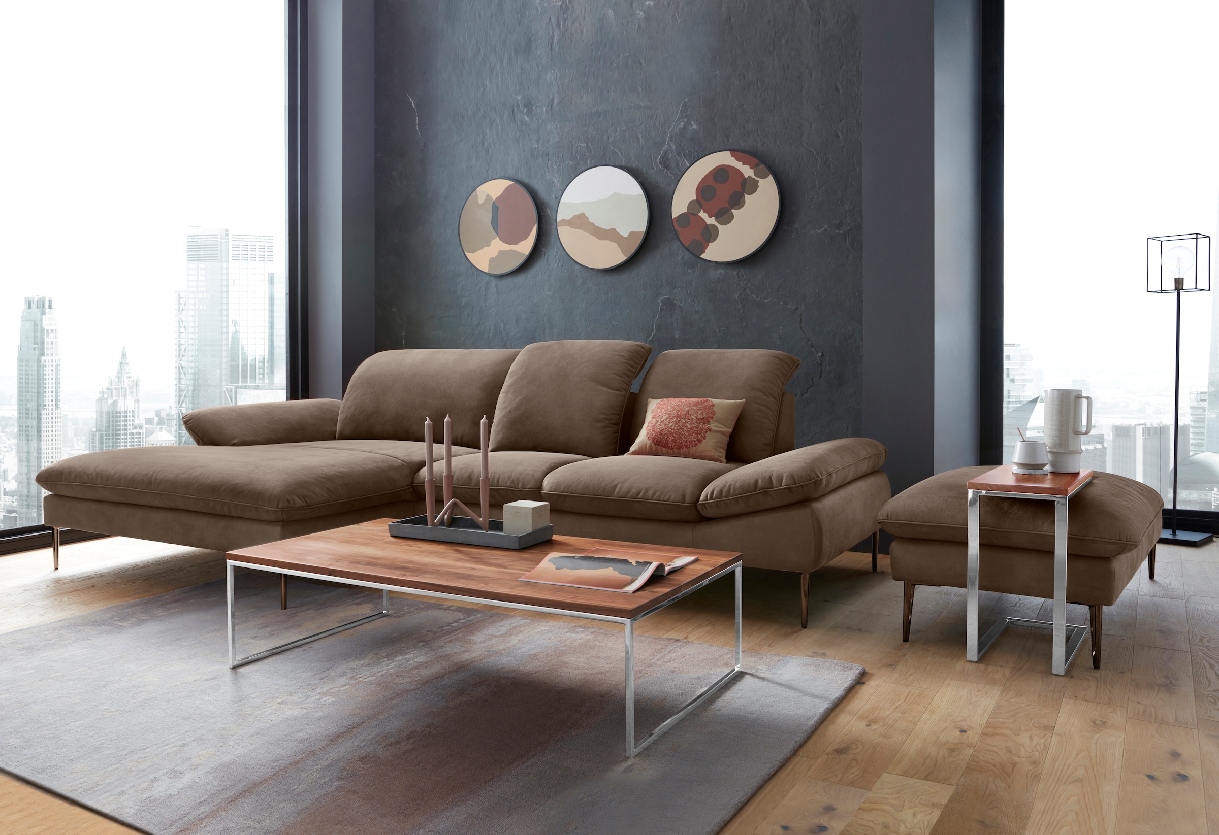W.SCHILLIG Hocker »enjoy&MORE«, Füße bronze pulverbeschichtet, Breite 106 cm