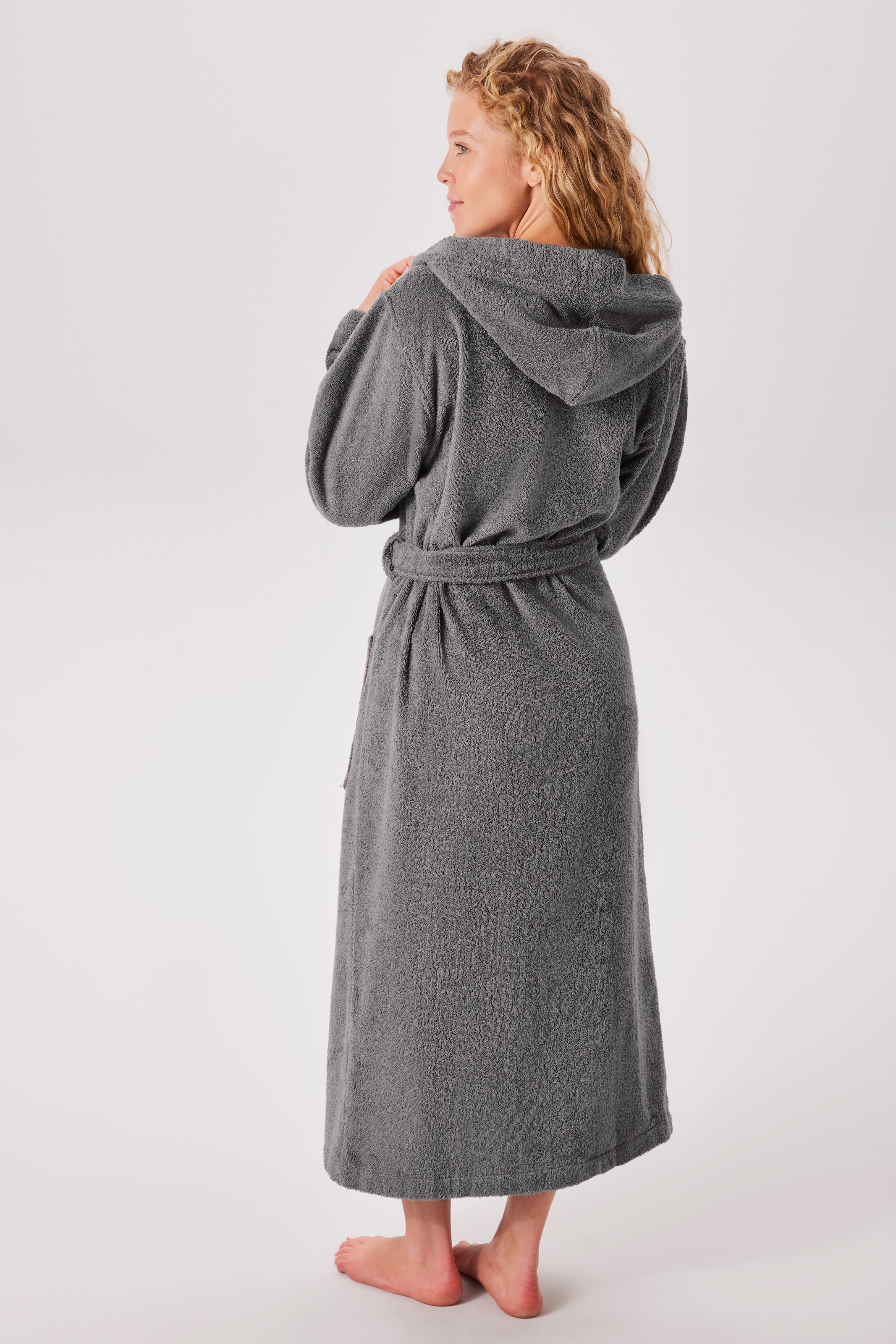 Bruno Banani Unisex-Bademantel »Robby, ideal für Sauna & Spa, Standardlänge & Überlänge« 1 Stk. Damen & Herren Bademäntel, Baumwolle, mit Taschen, Sauna, XS-3XL
