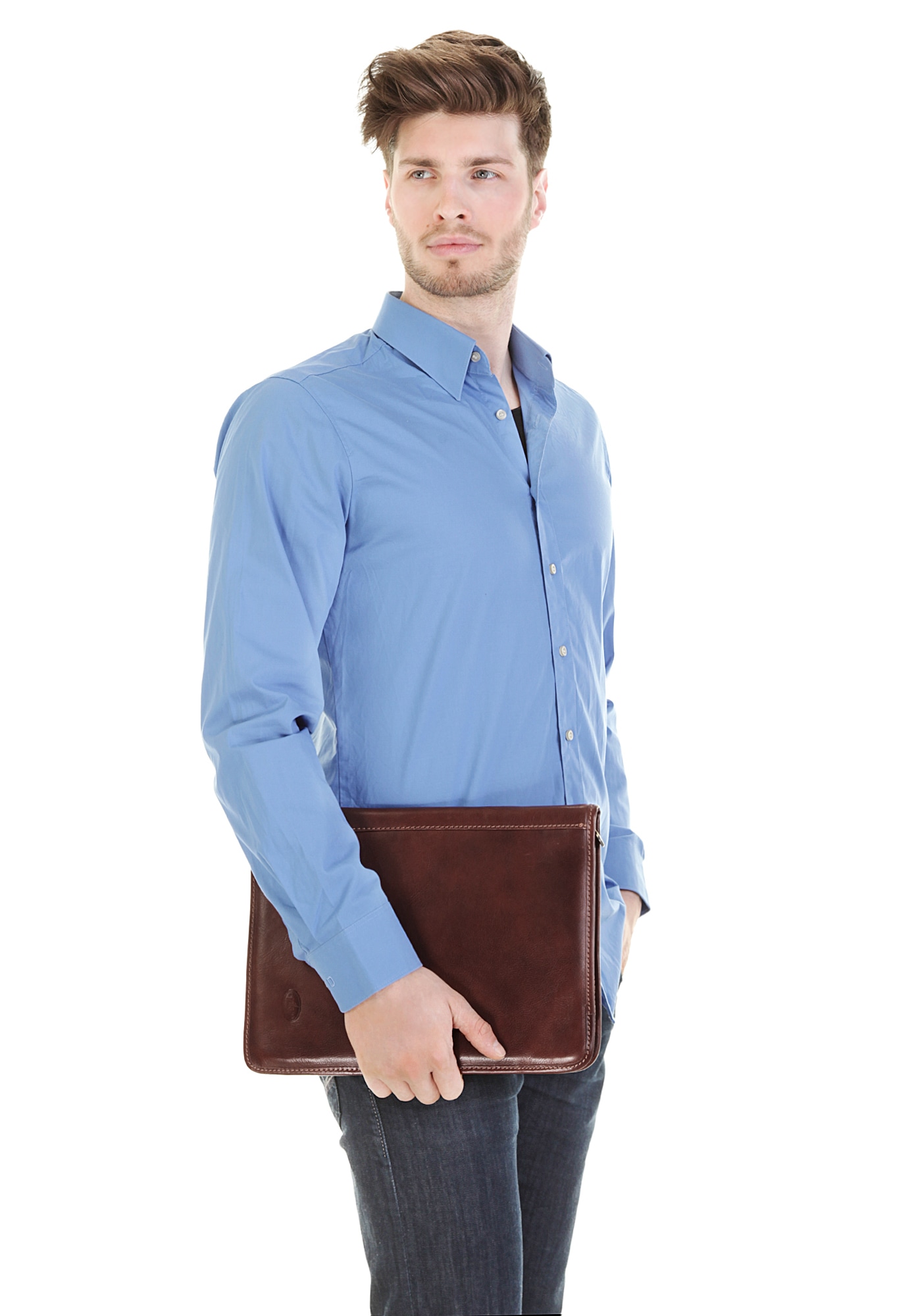 Piké Dokumententasche echt Leder, Made in Italy