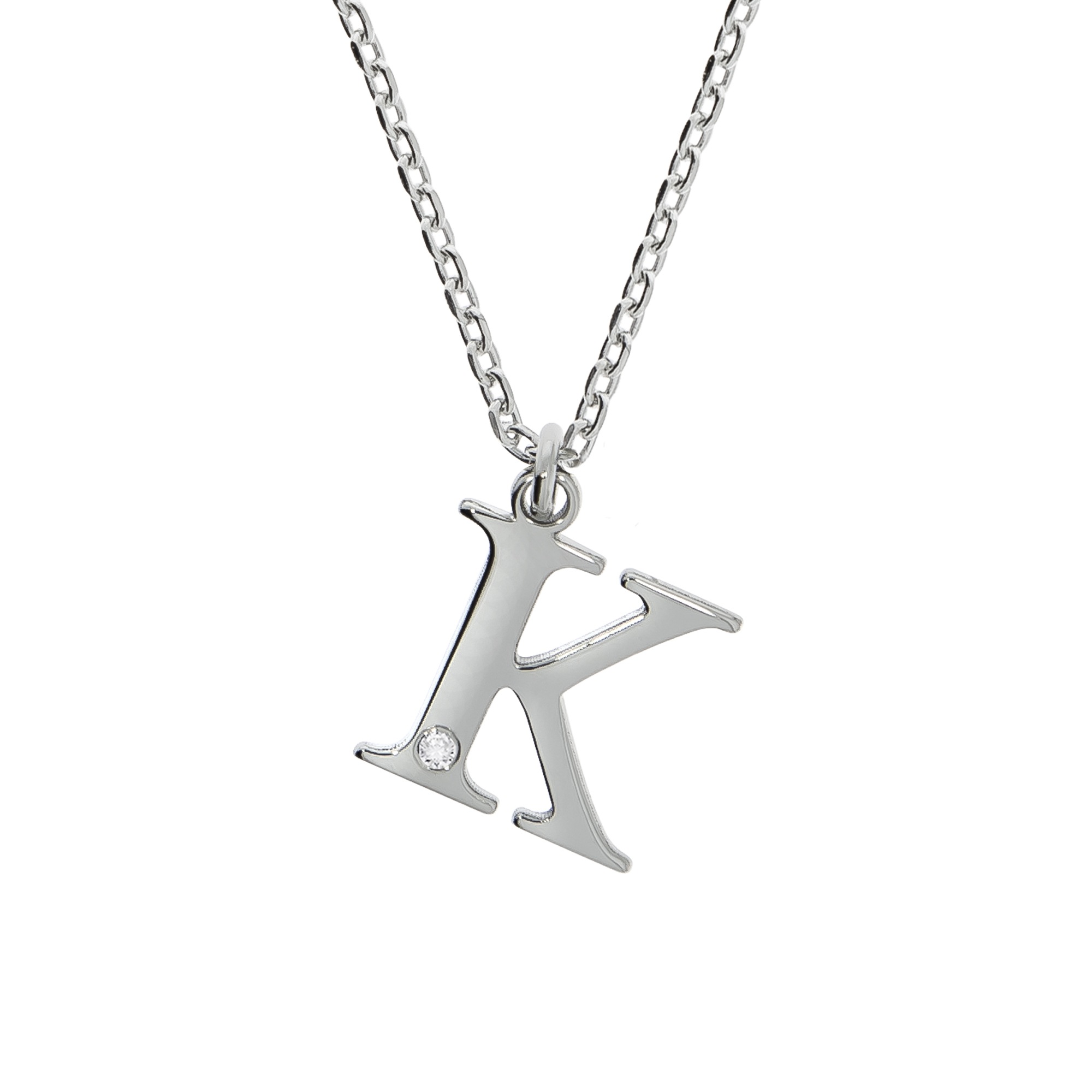 Diamonds by Ellen K. Kette mit Anhänger »925/- Sterling Silber Diamant 0,008ct. Buchstabe K«, (Set, 2 tlg.)