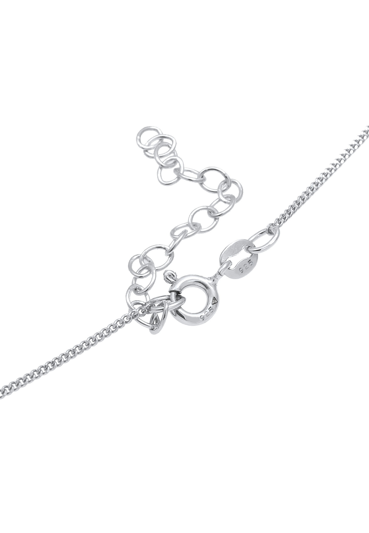 Elli DIAMONDS Silberkette »Halskette Diamant (0.1 ct) Viereck Solitär 925 Silber«