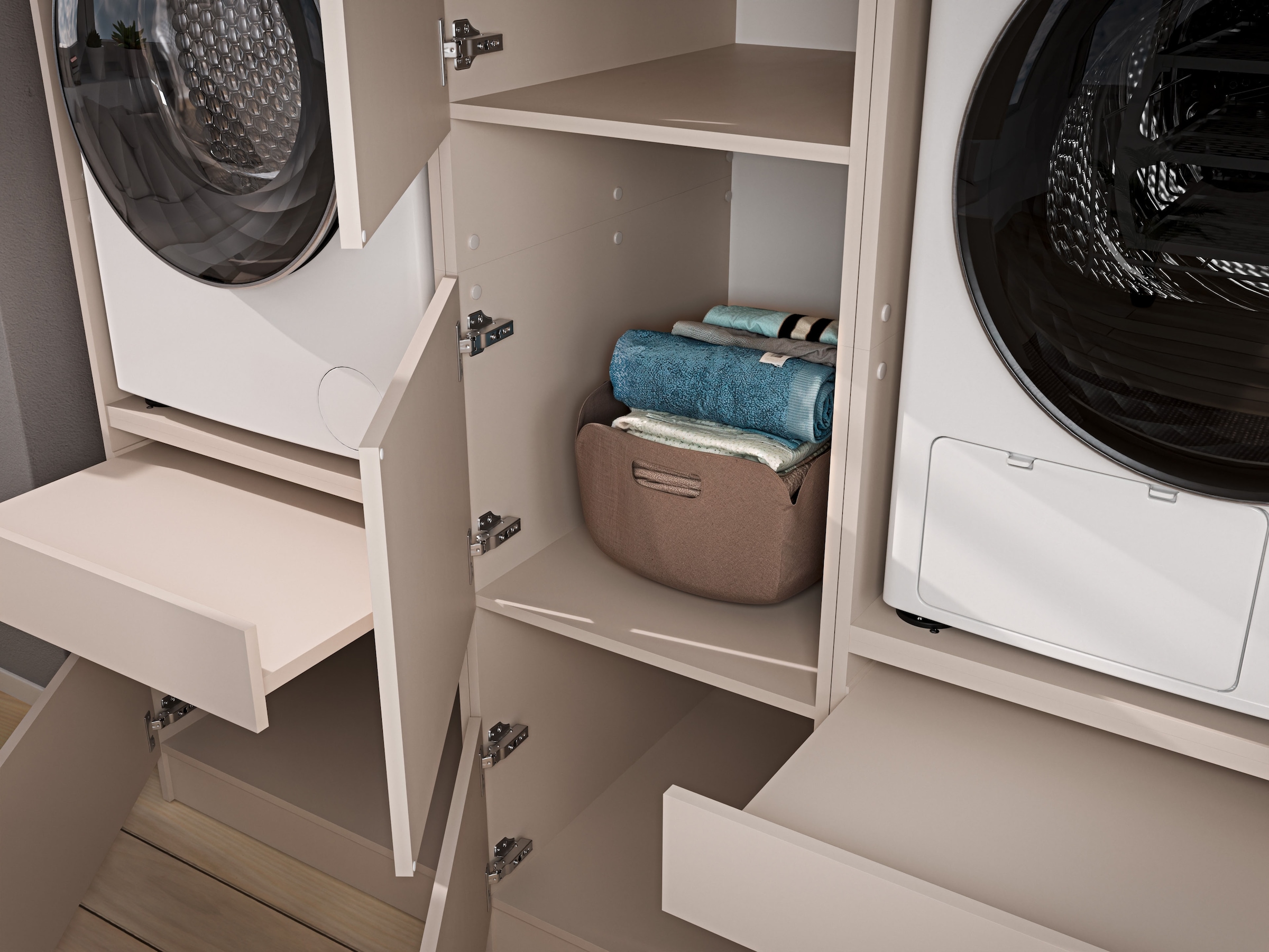 BASIC by Balculina Mehrzweckschrank-Set »Washhome B/T/H 186x68x200 cm« 3 Stk. tlg.
