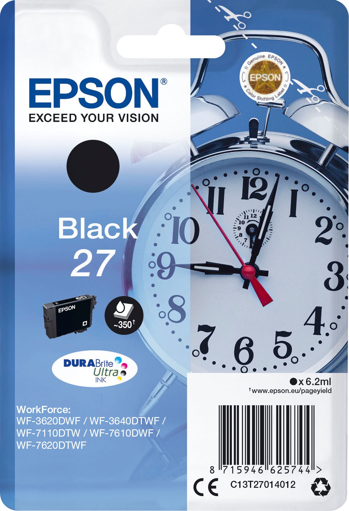 Epson Tintenpatrone »27«, original Druckerpatrone 27 schwarz T2701, C13T27014012