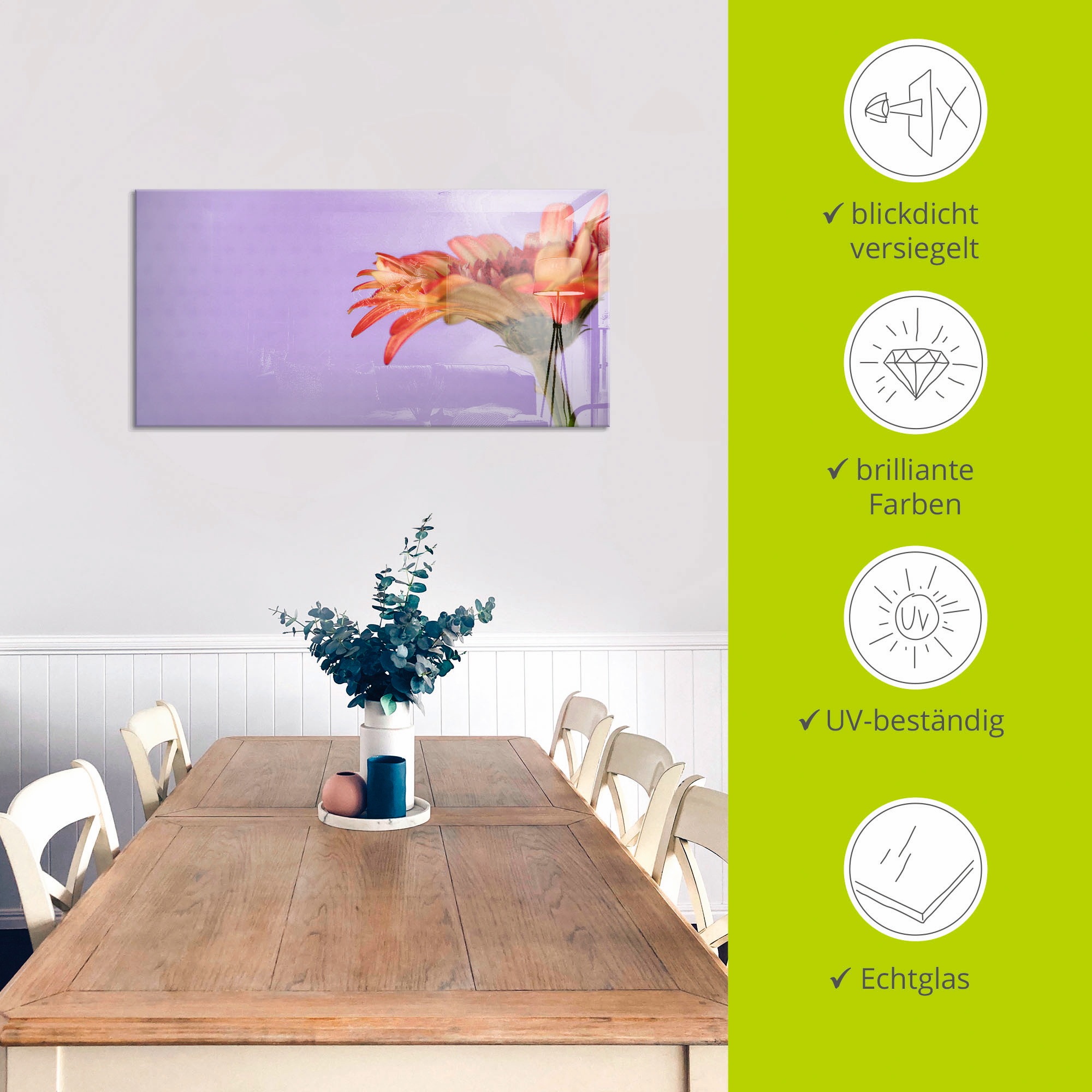 Artland Glasbild »Blume«, Blumen, (1 St.), in verschiedenen Größen